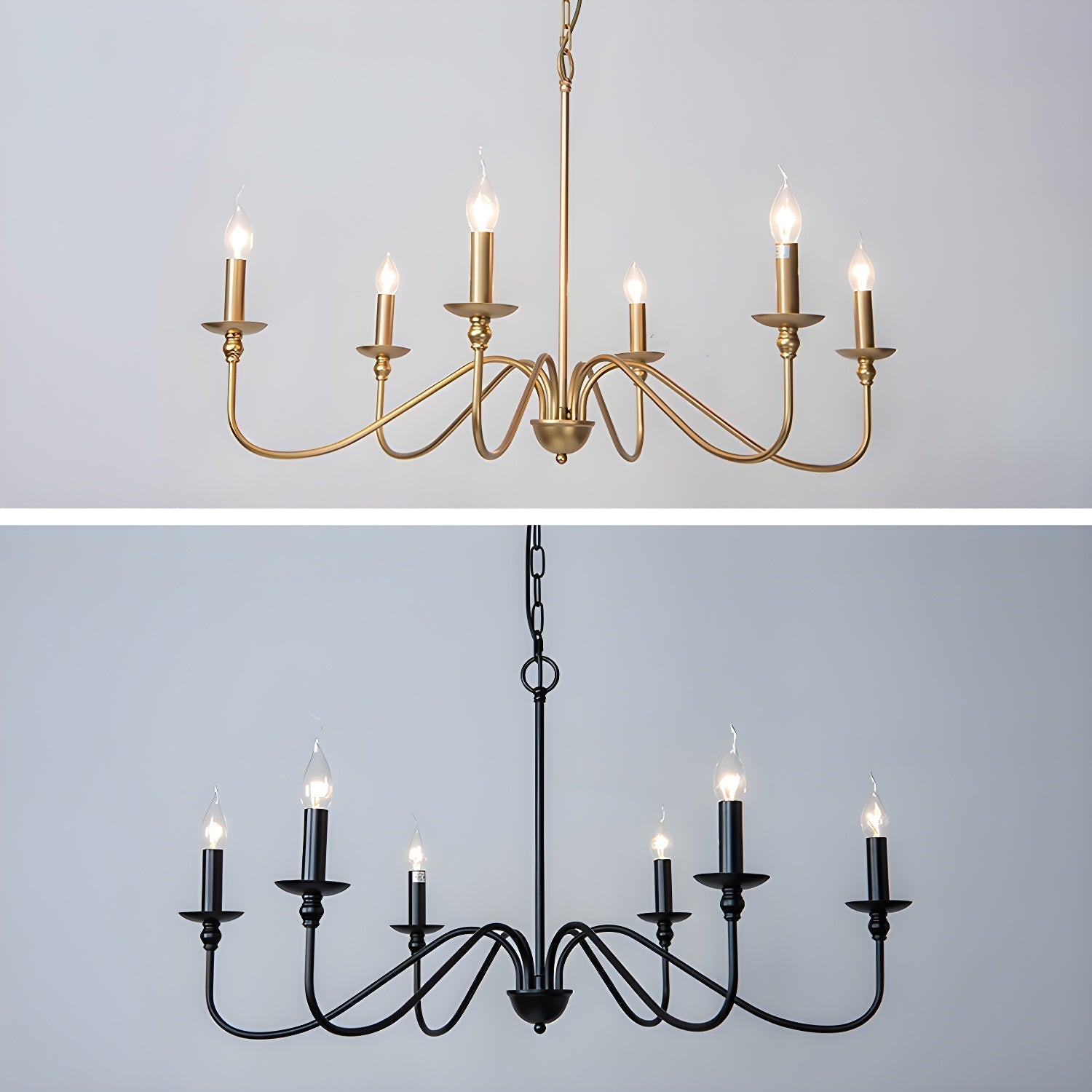Timeless Gold Candle Chandelier - Blowlighting