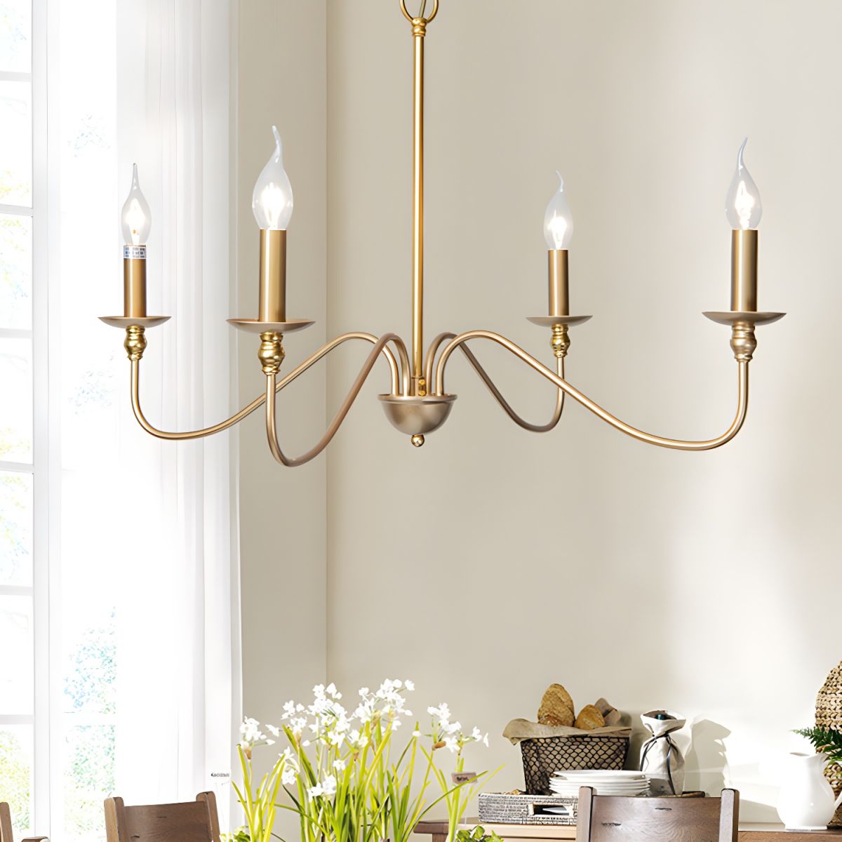 Timeless Gold Candle Chandelier - Blowlighting