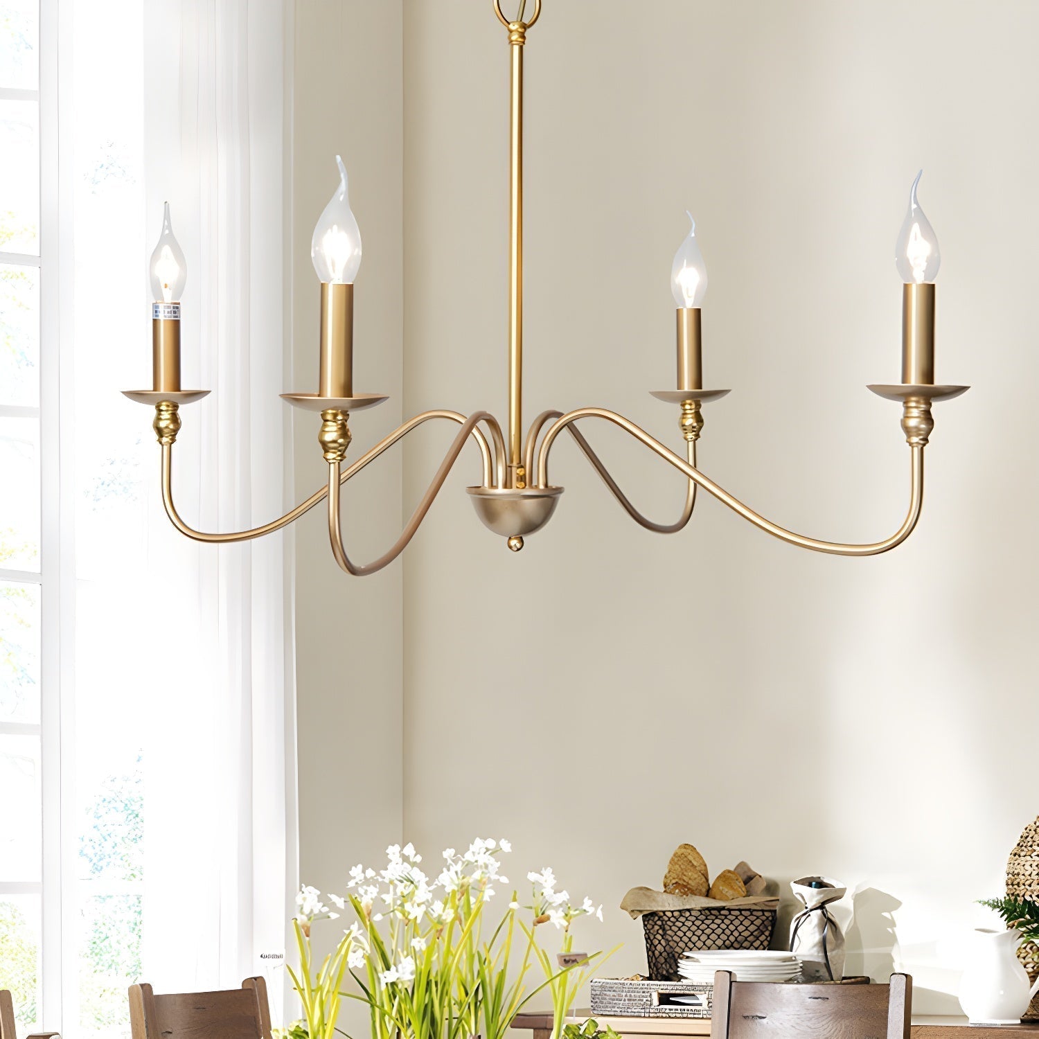 Timeless Gold Candle Chandelier - Blowlighting