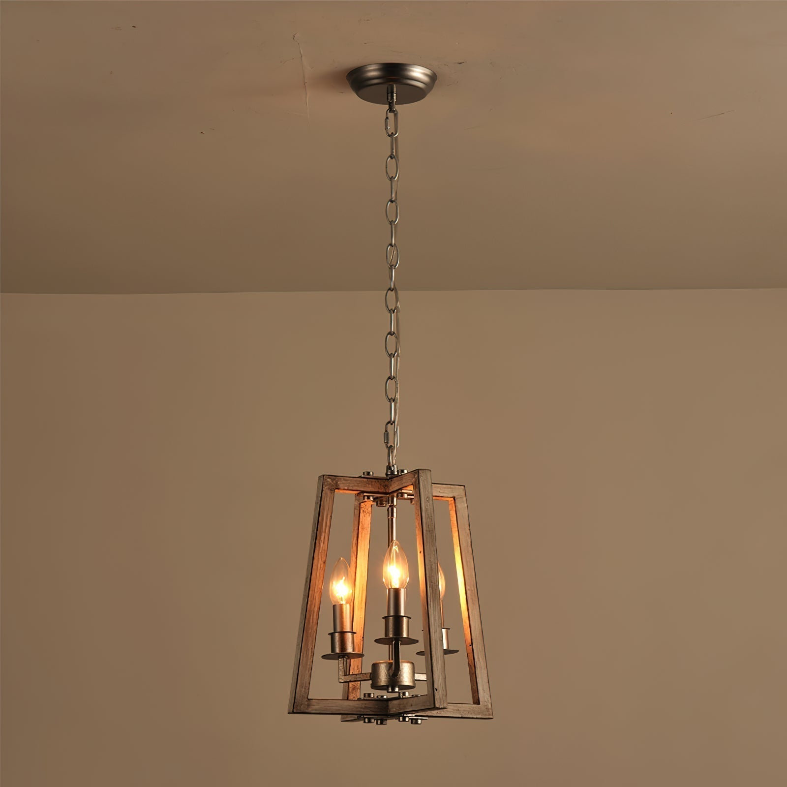 Tinsley Vintage Offener Rahmen Holz Pendelleuchte-Letslighting