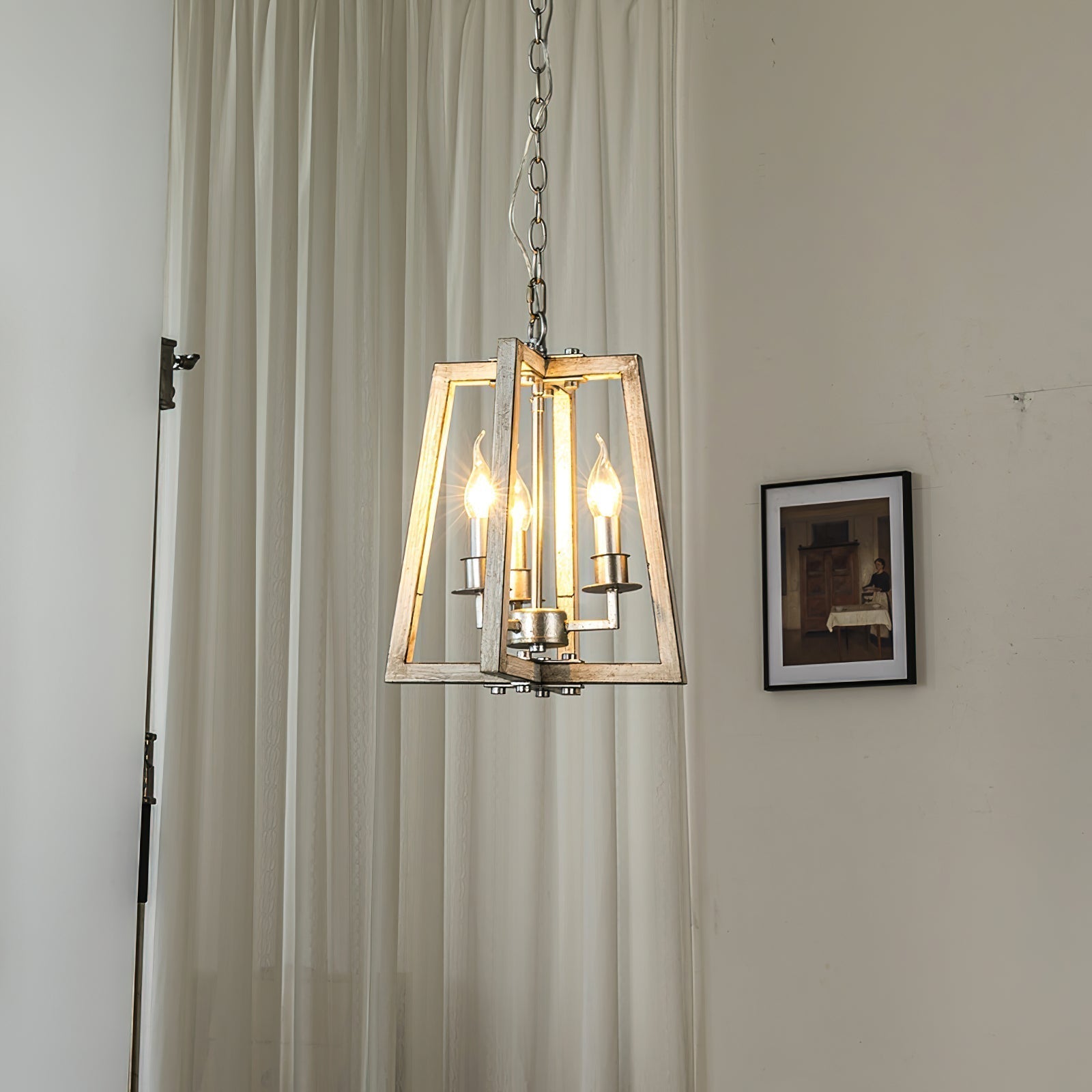 Tinsley Vintage Offener Rahmen Holz Pendelleuchte-Letslighting