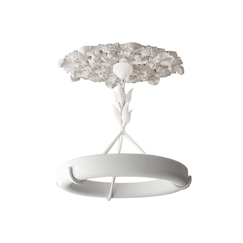 Lustra Kronleuchter Gips Weiß Floral Minimalistisch-Letslighting