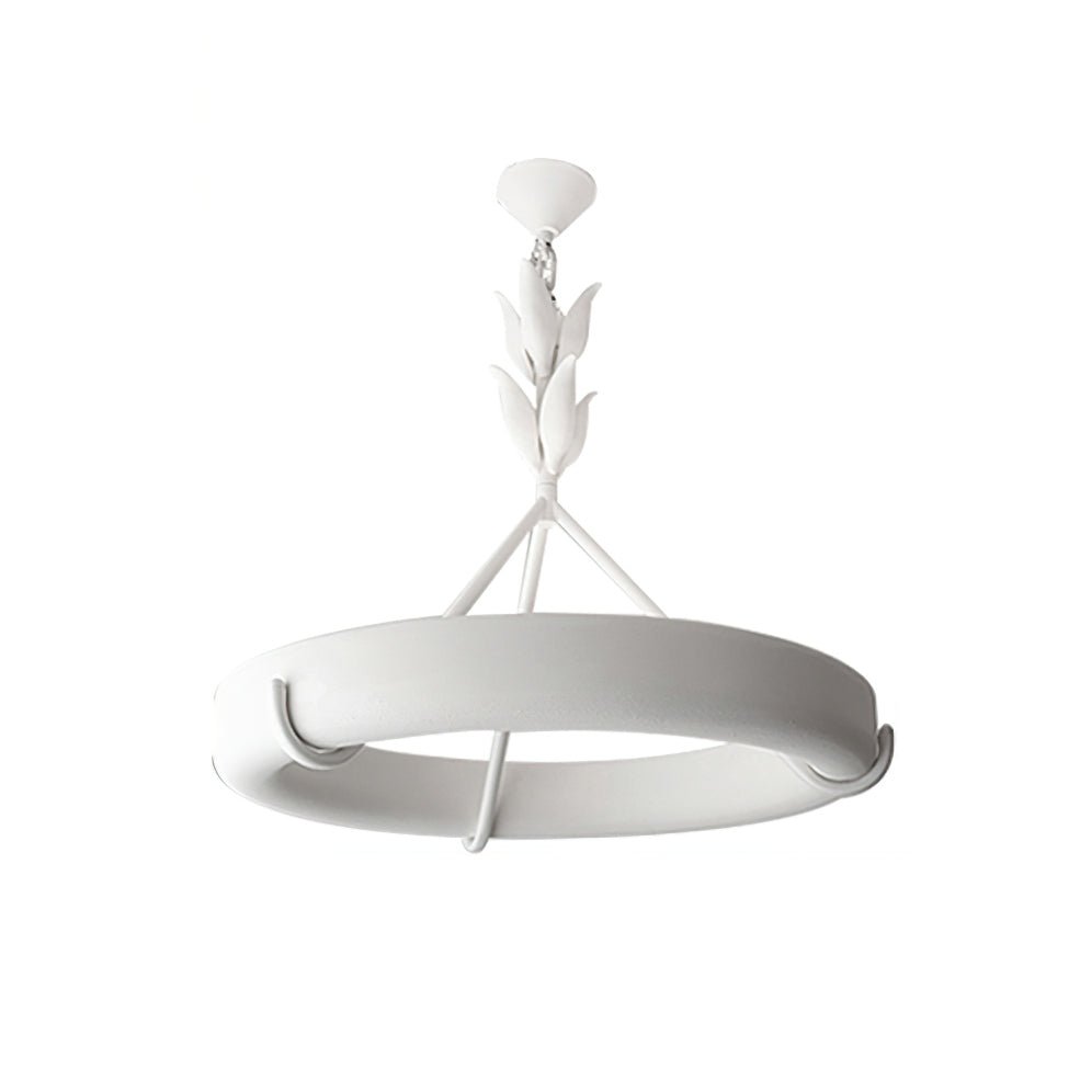 Lustra Kronleuchter Gips Weiß Floral Minimalistisch-Letslighting