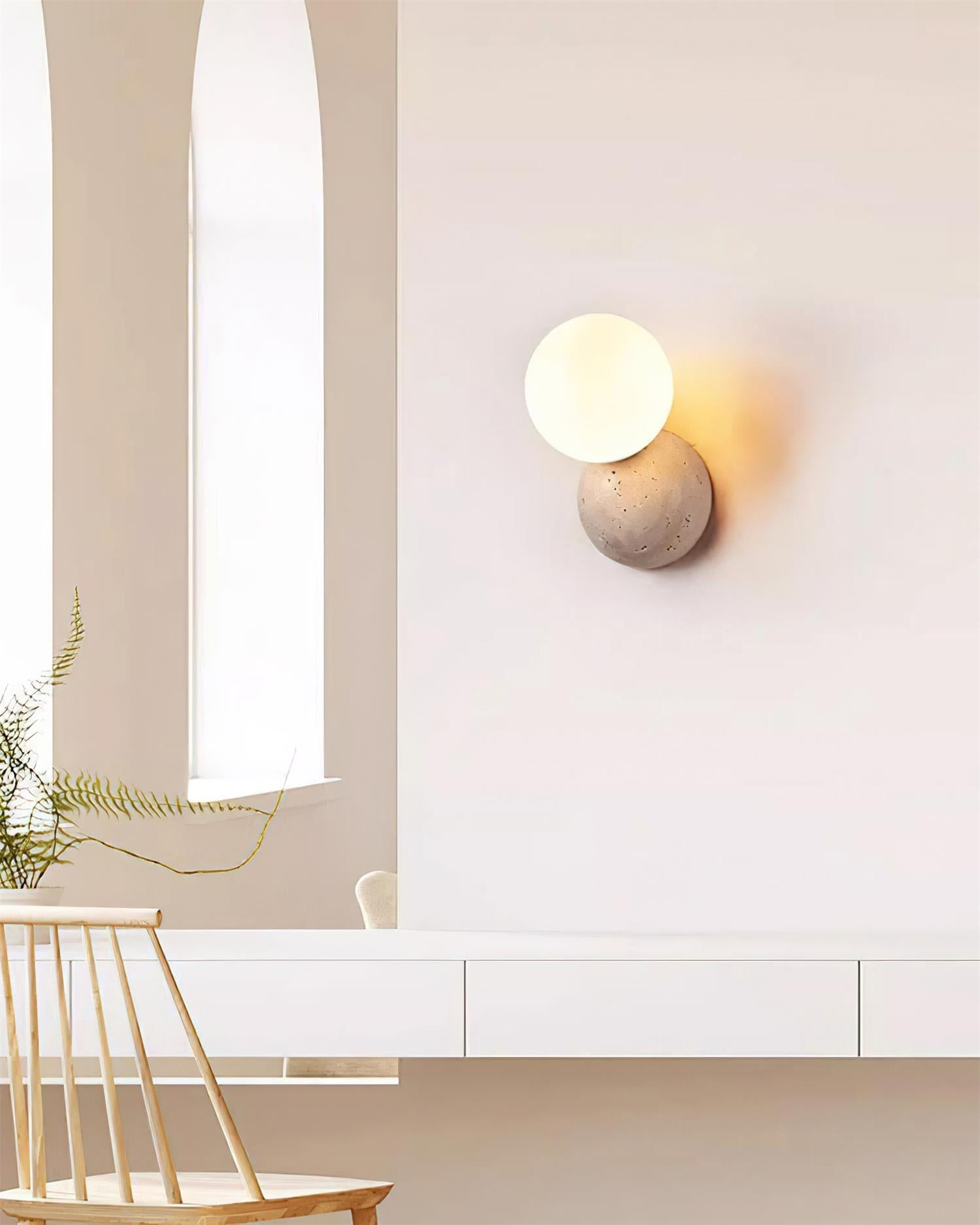 Ritta Wall Lamp Travertine Dual-sphere Design - Letslighting