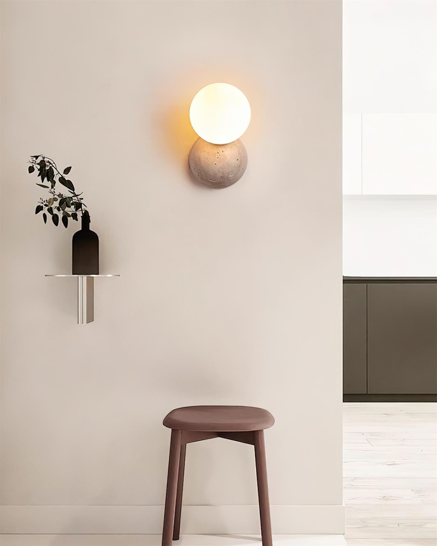 Ritta Wall Lamp Travertine Dual-sphere Design - Letslighting