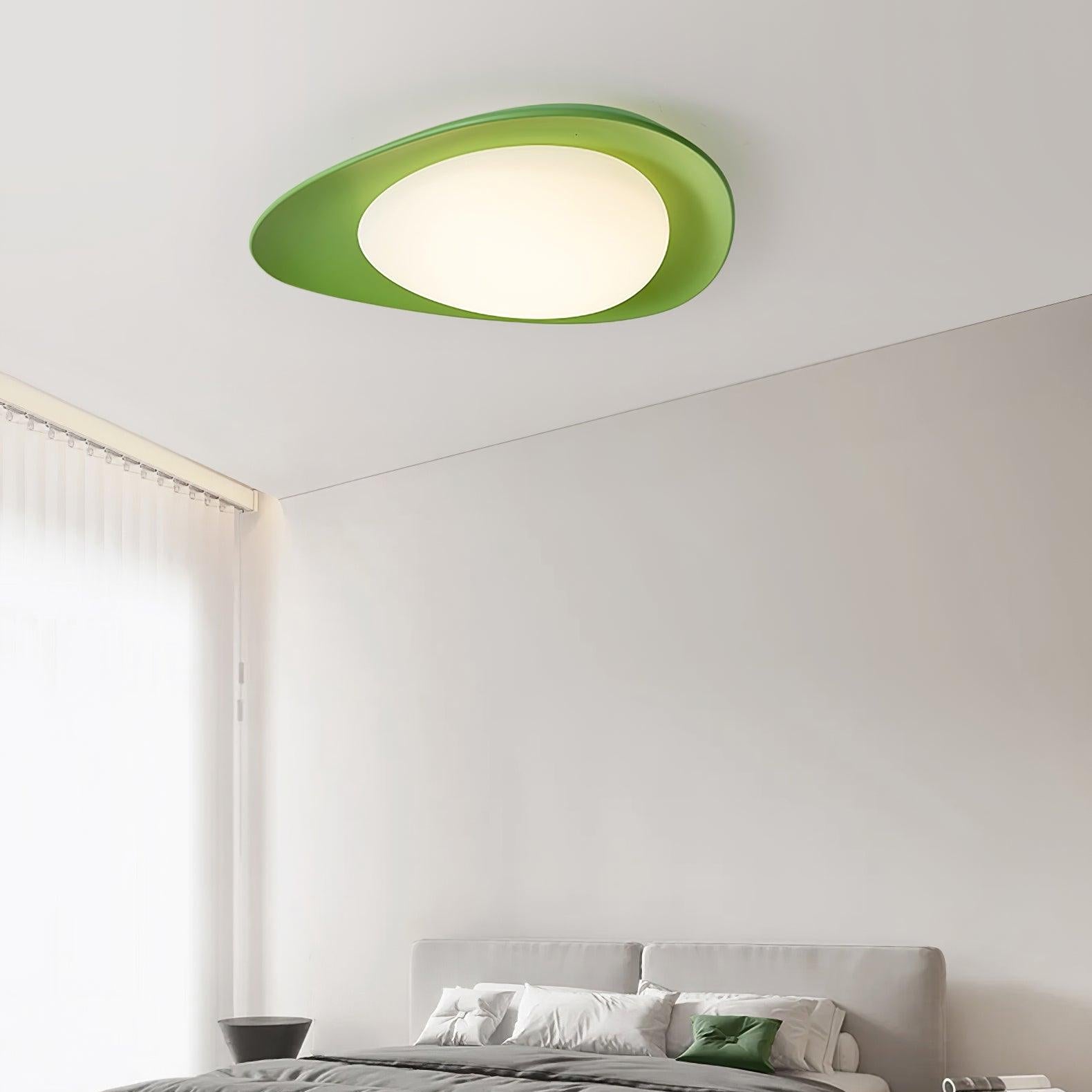 Blex Deckenleuchte in Grün & Beige mit Kieselform