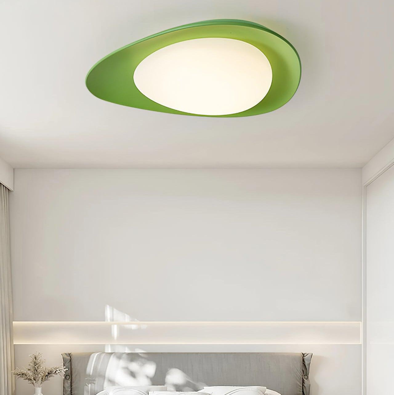 Blex Deckenleuchte in Grün & Beige mit Kieselform