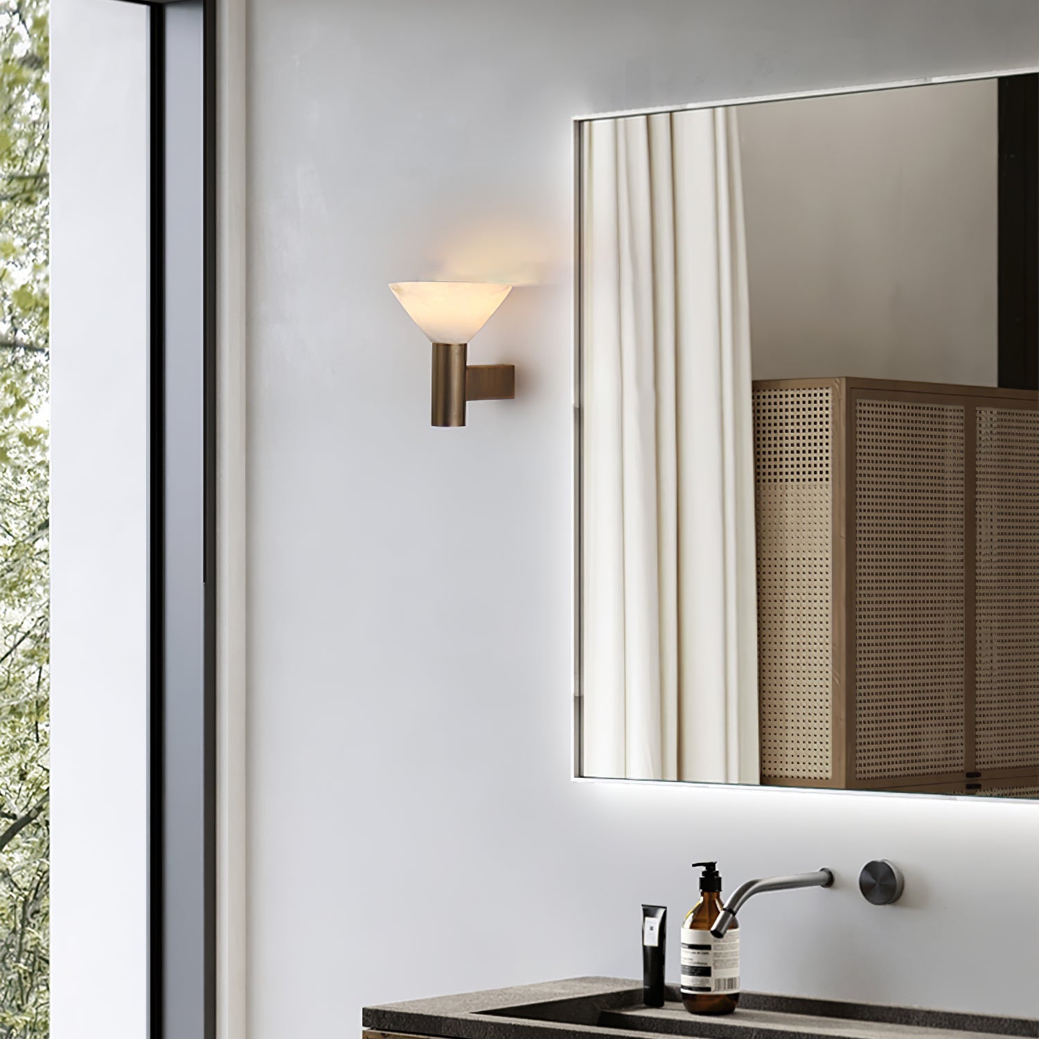 Eurnoria Cone Alabaster Wall Light - Neutralighting