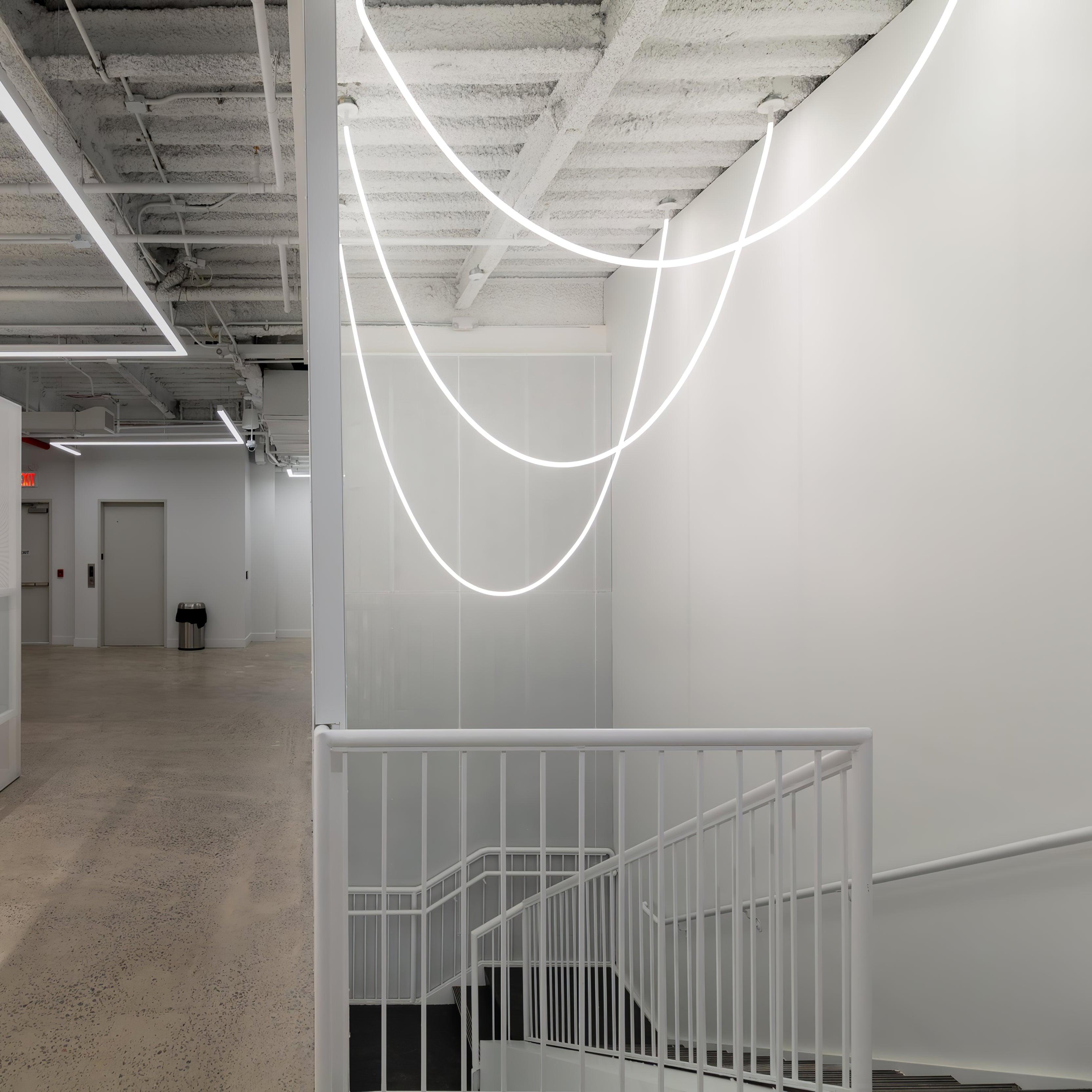 Solara Pendant Lamp Flexible Curve Silicone Brass - Letslighting