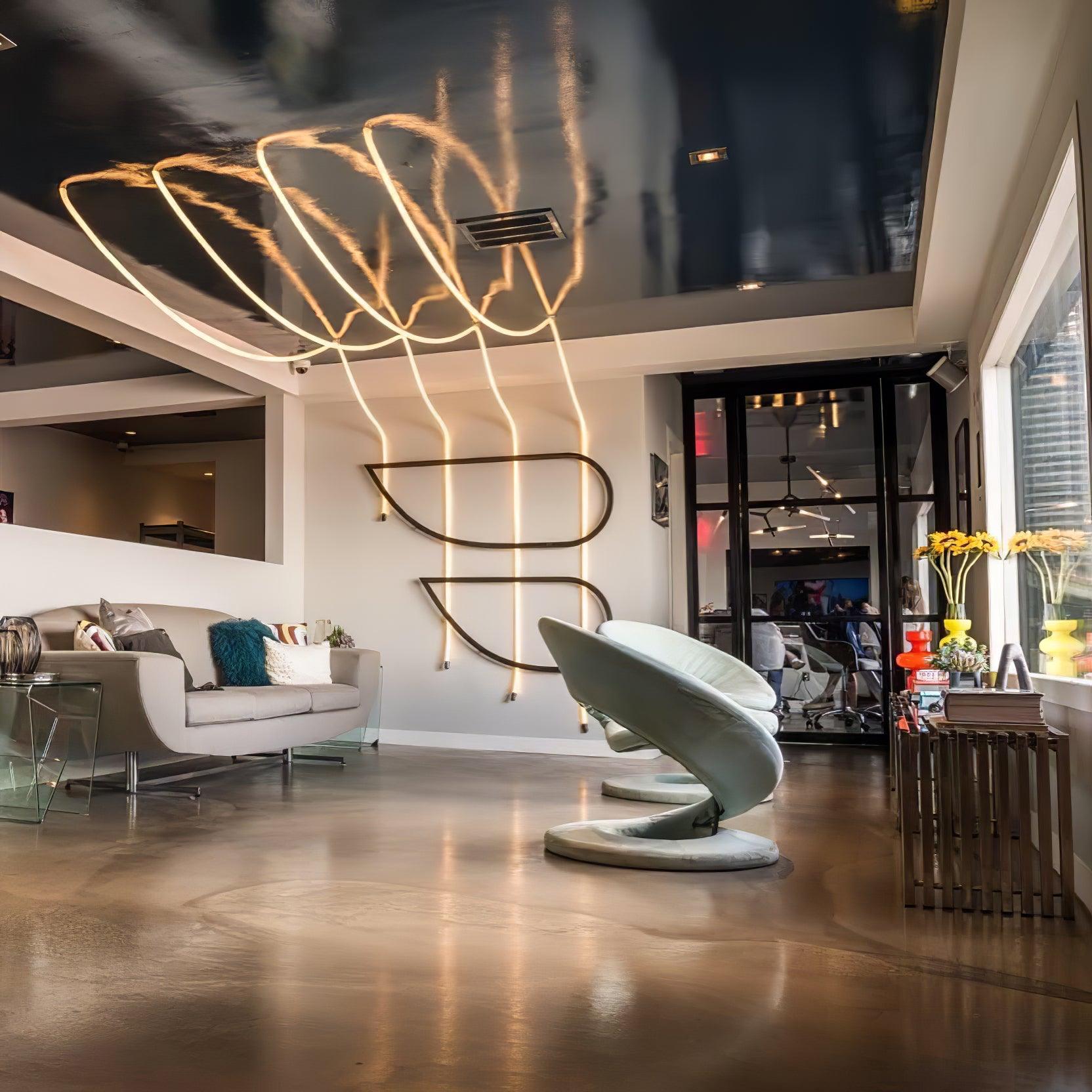 Solara Pendant Lamp Flexible Curve Silicone Brass - Letslighting