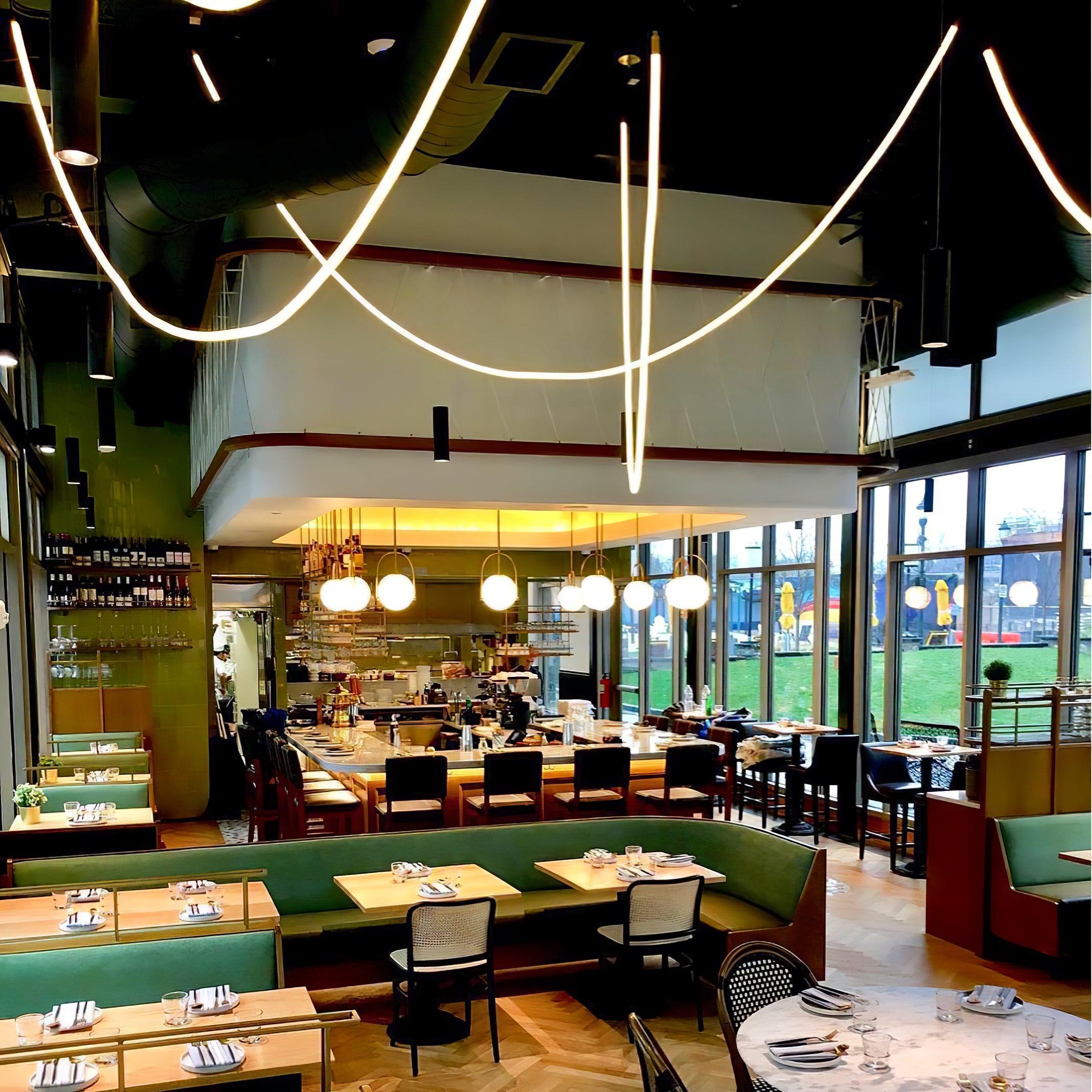 Solara Pendant Lamp Flexible Curve Silicone Brass - Letslighting