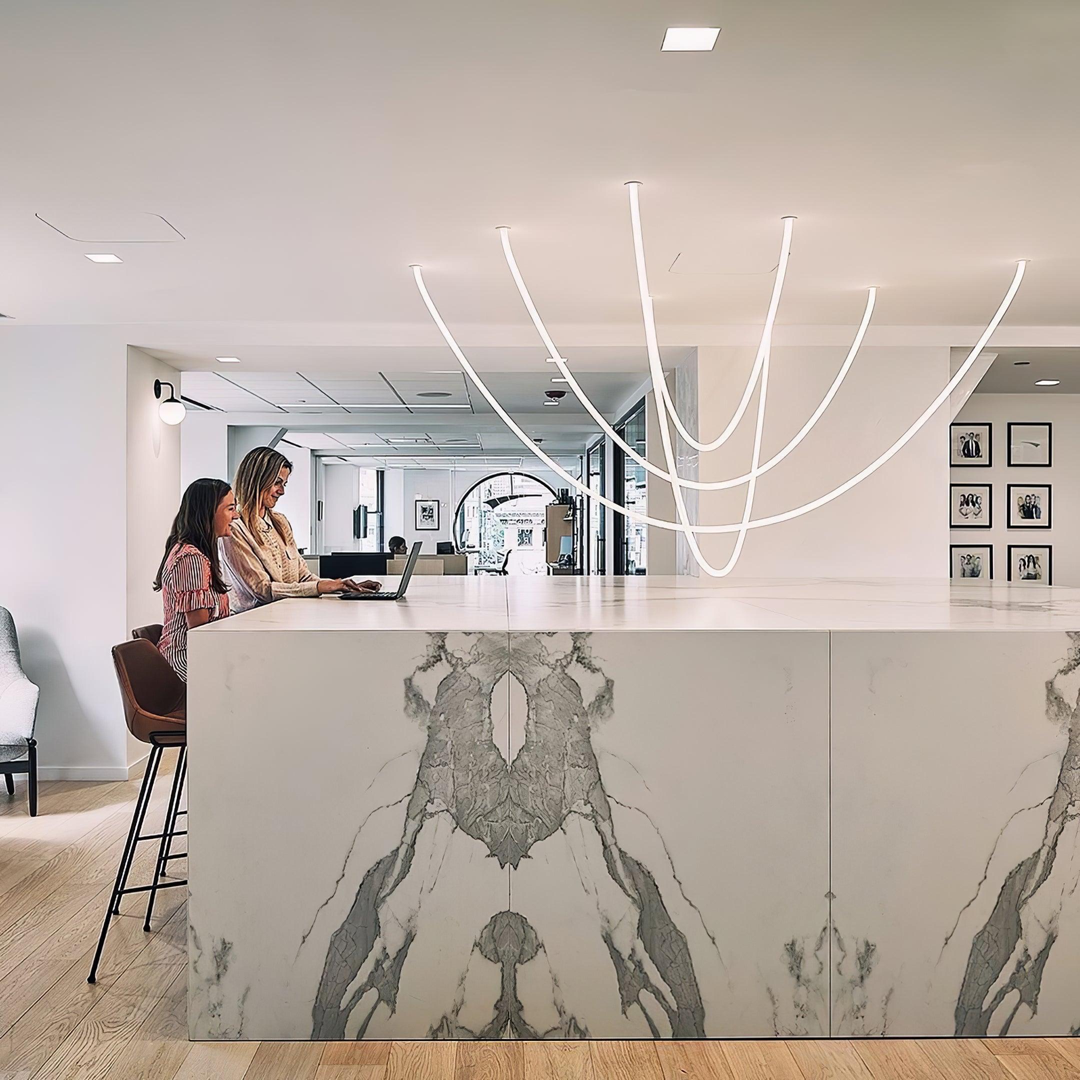 Solara Pendant Lamp Flexible Curve Silicone Brass - Letslighting