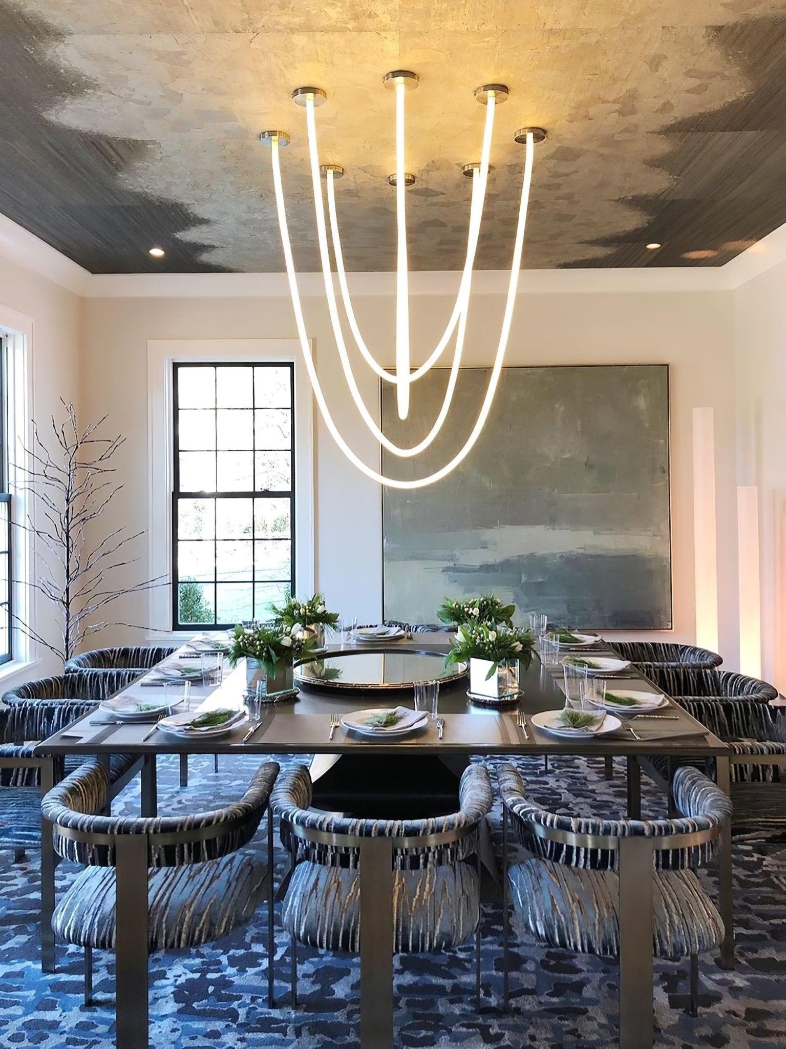 Solara Pendant Lamp Flexible Curve Silicone Brass - Letslighting