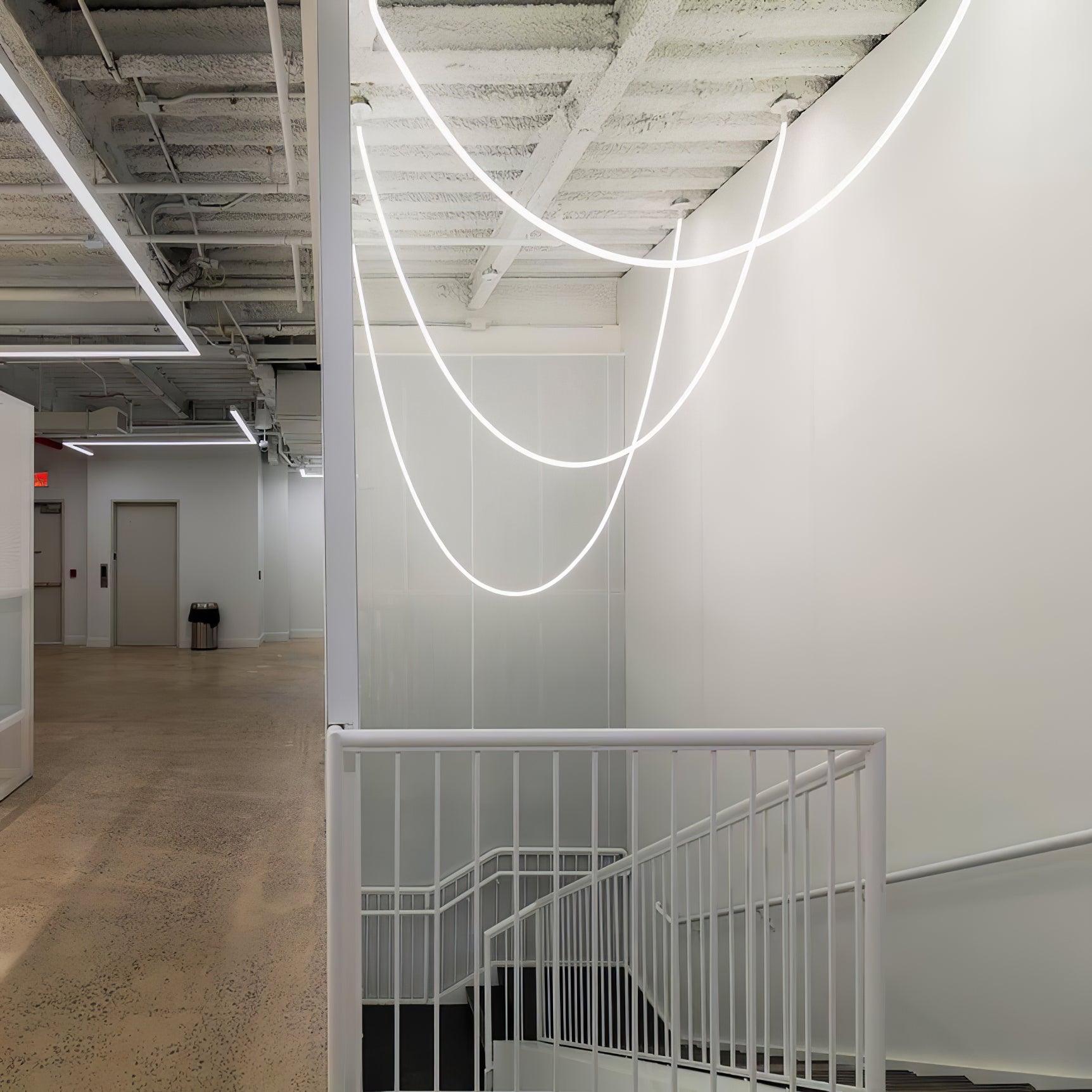 Solara Pendant Lamp Flexible Curve Silicone Brass - Letslighting