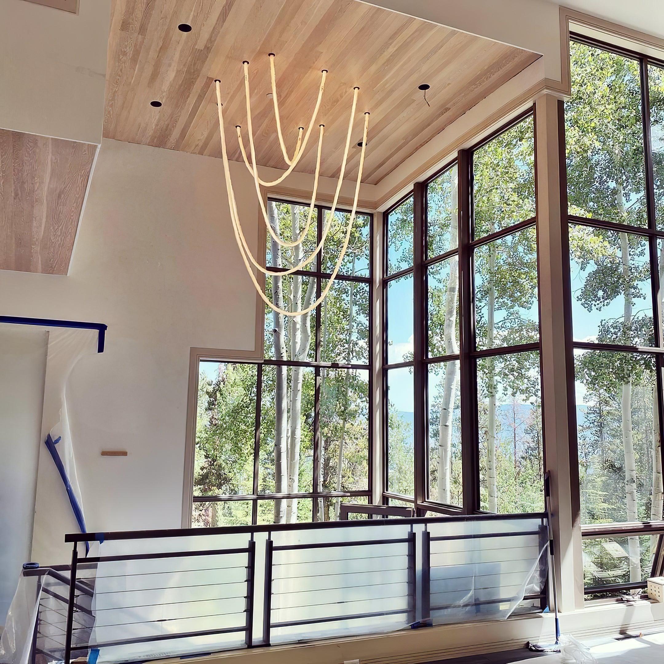 Solara Pendant Lamp Flexible Curve Silicone Brass - Letslighting