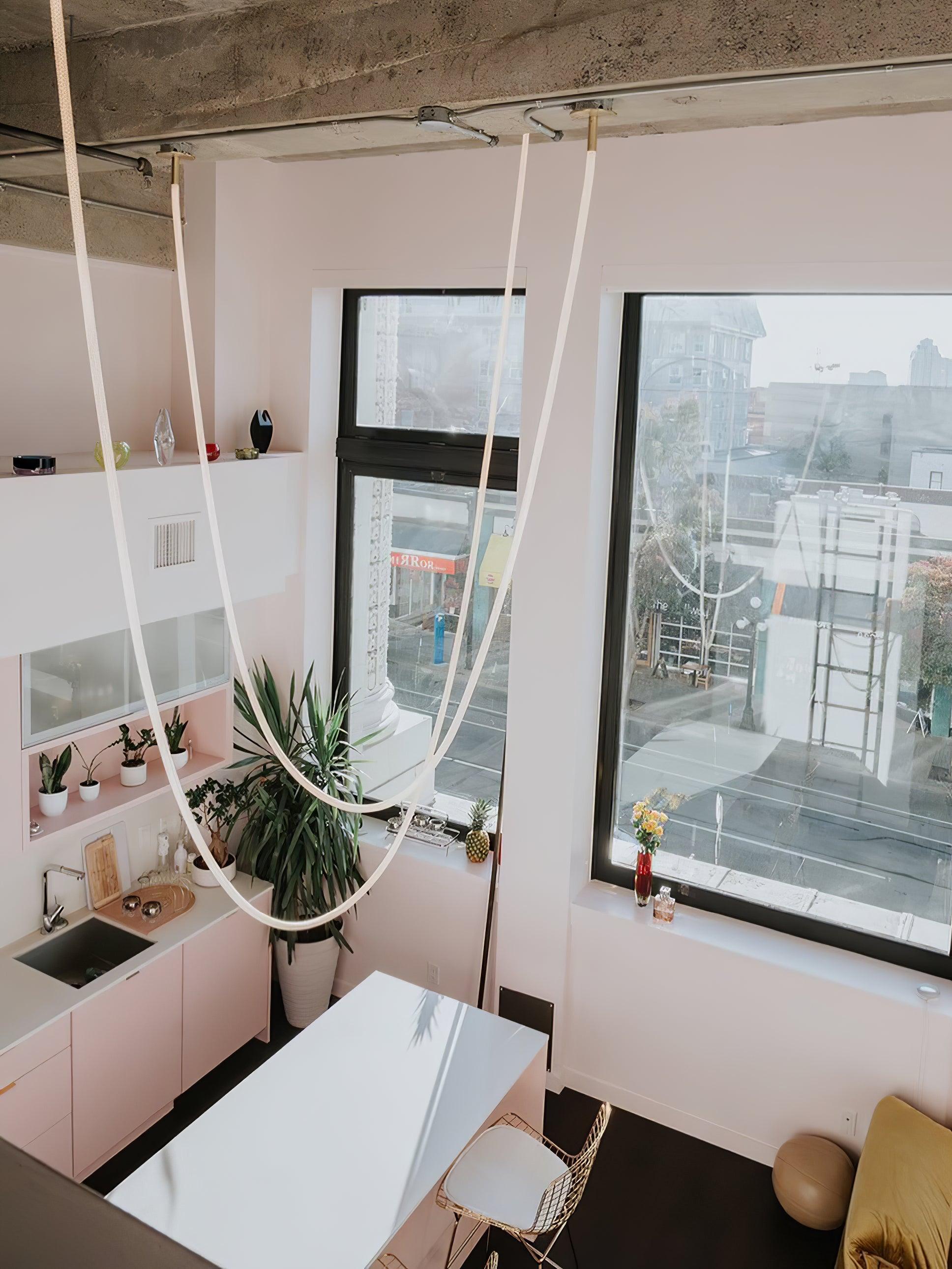 Solara Pendant Lamp Flexible Curve Silicone Brass - Letslighting