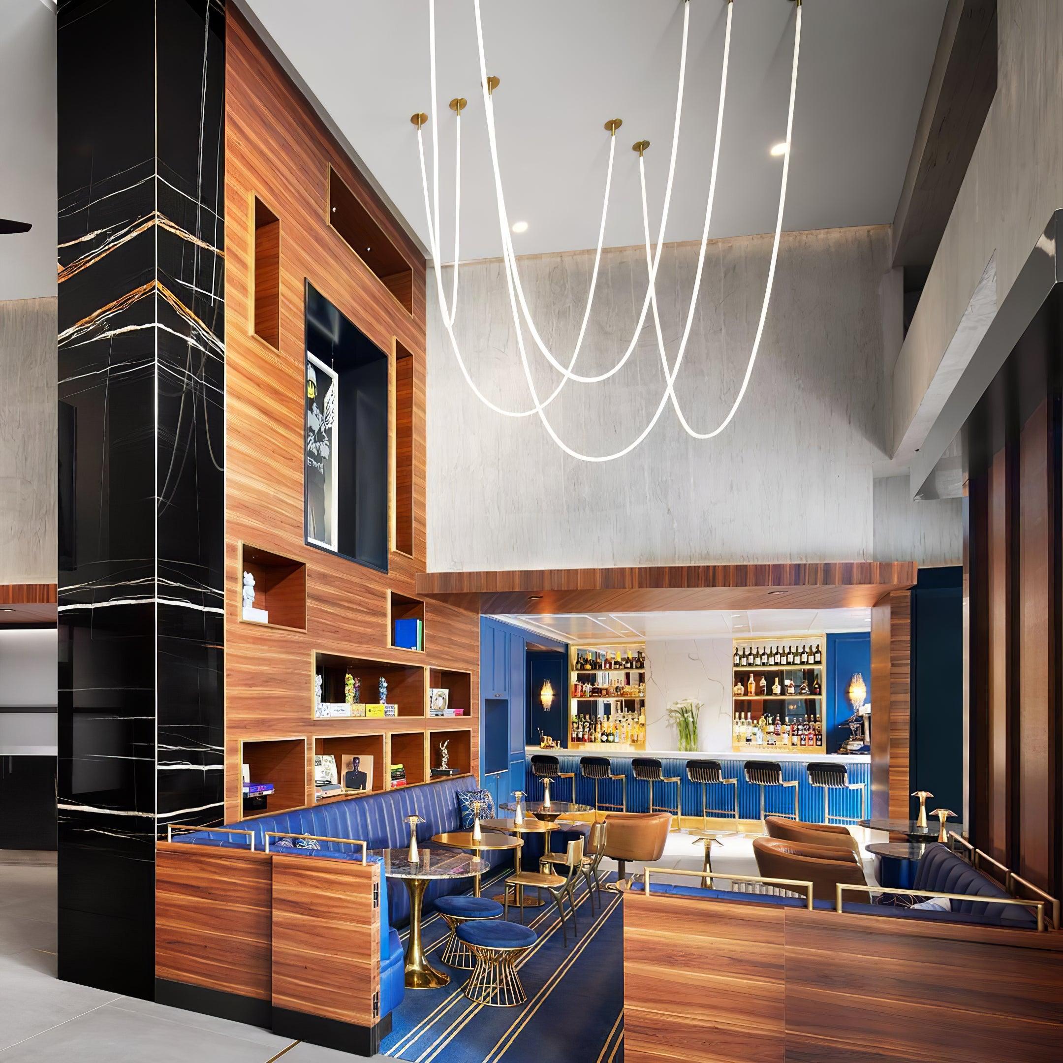 Solara Pendant Lamp Flexible Curve Silicone Brass - Letslighting