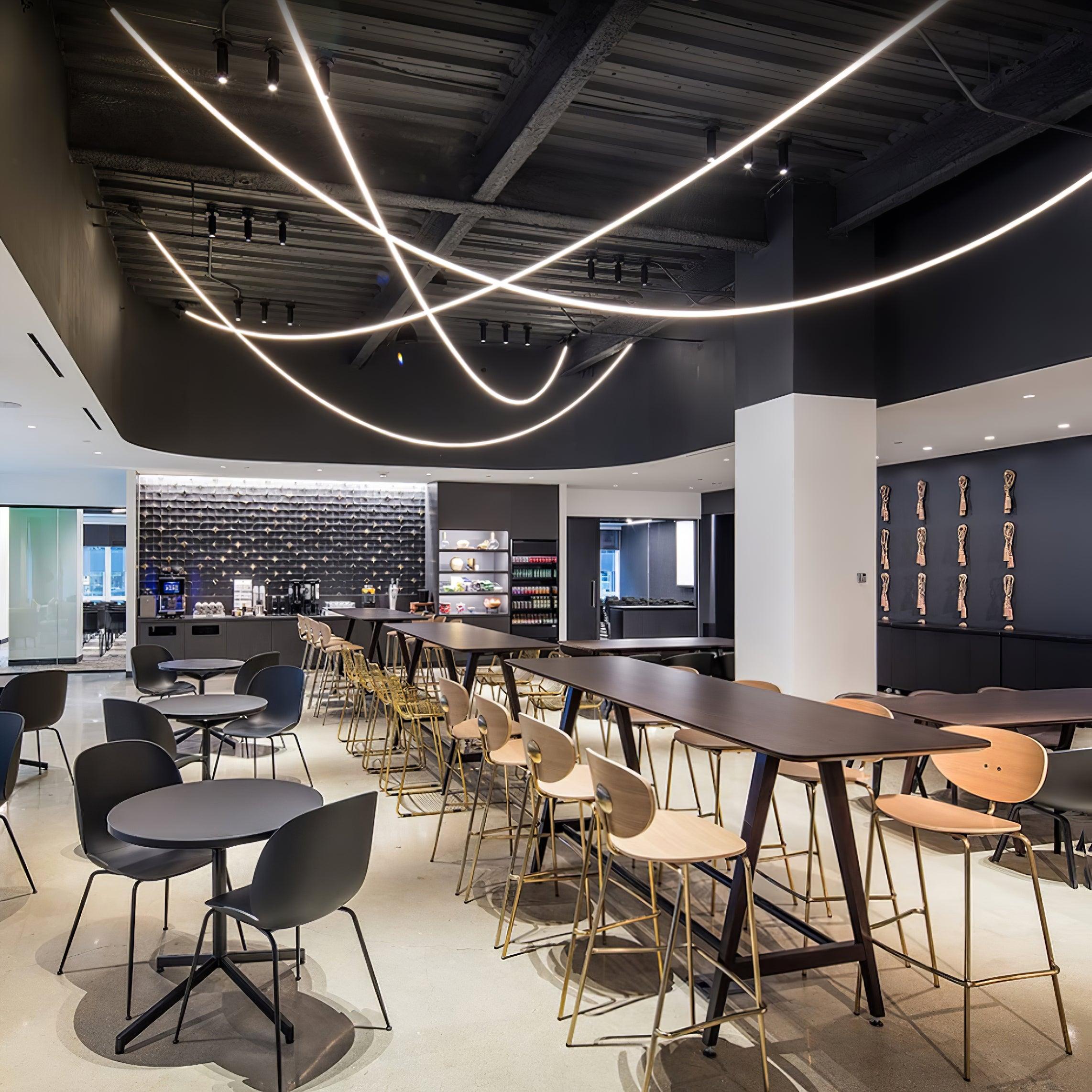 Solara Pendant Lamp Flexible Curve Silicone Brass - Letslighting