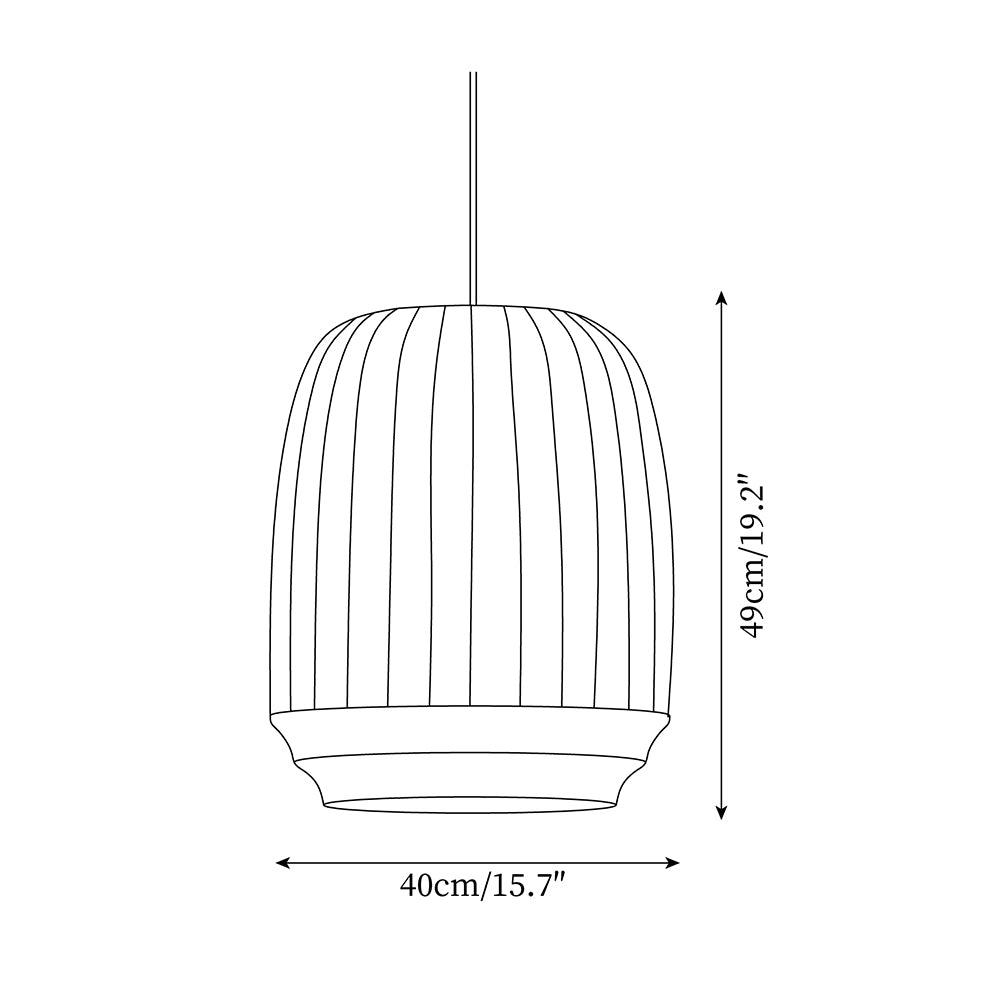 Pendant Lamp Silk Shade White Fabric Vertical Lines Soft Modern Minimalist - Letslighting