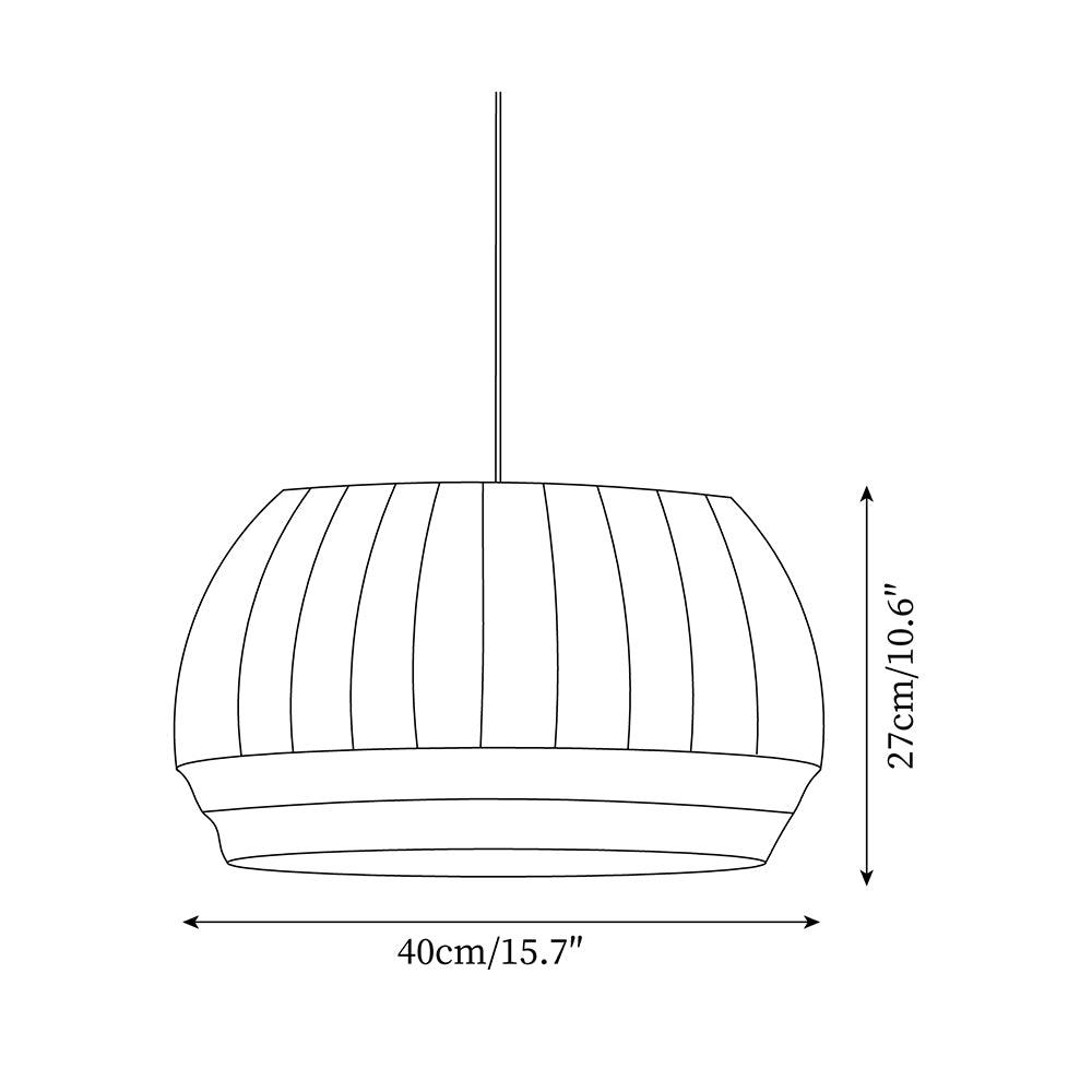Pendant Lamp Silk Shade White Fabric Vertical Lines Soft Modern Minimalist - Letslighting