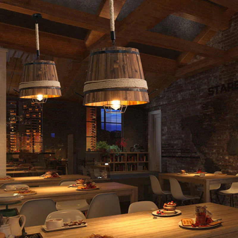 Epoch Designer LED Pendelleuchte Holz Bar Theke Esszimmer