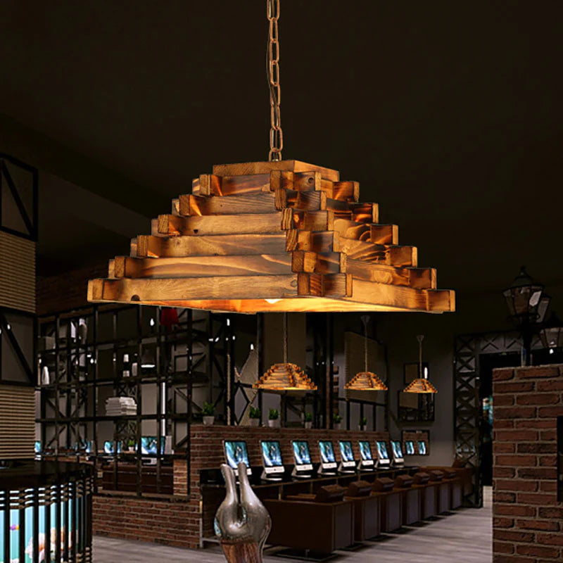 Epoch Designer LED Pendelleuchte Holz Bar Theke Esszimmer