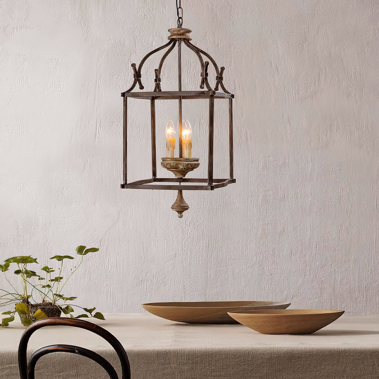 Alirora Traditional Birdcage Hand-carved wooden Chandelier - Letslighting