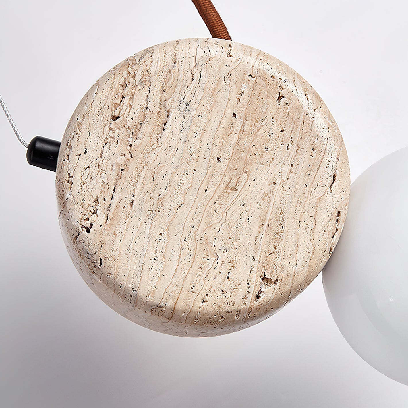 Zosolyra Double-Disc Travertine Pendant Light - Neutralighting