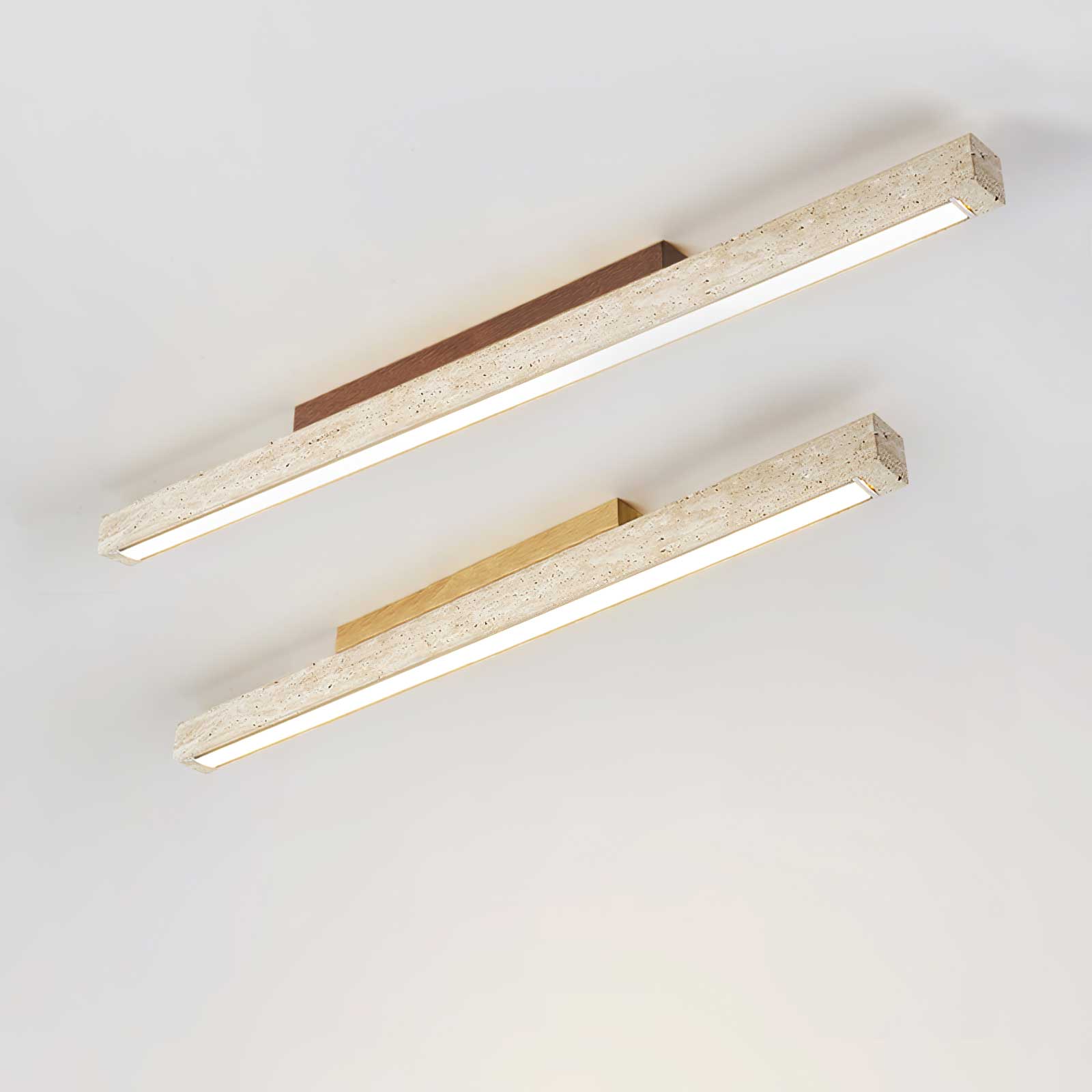 Orvenarae Minimalist Travertine Linear Ceiling Light - Neutralighting