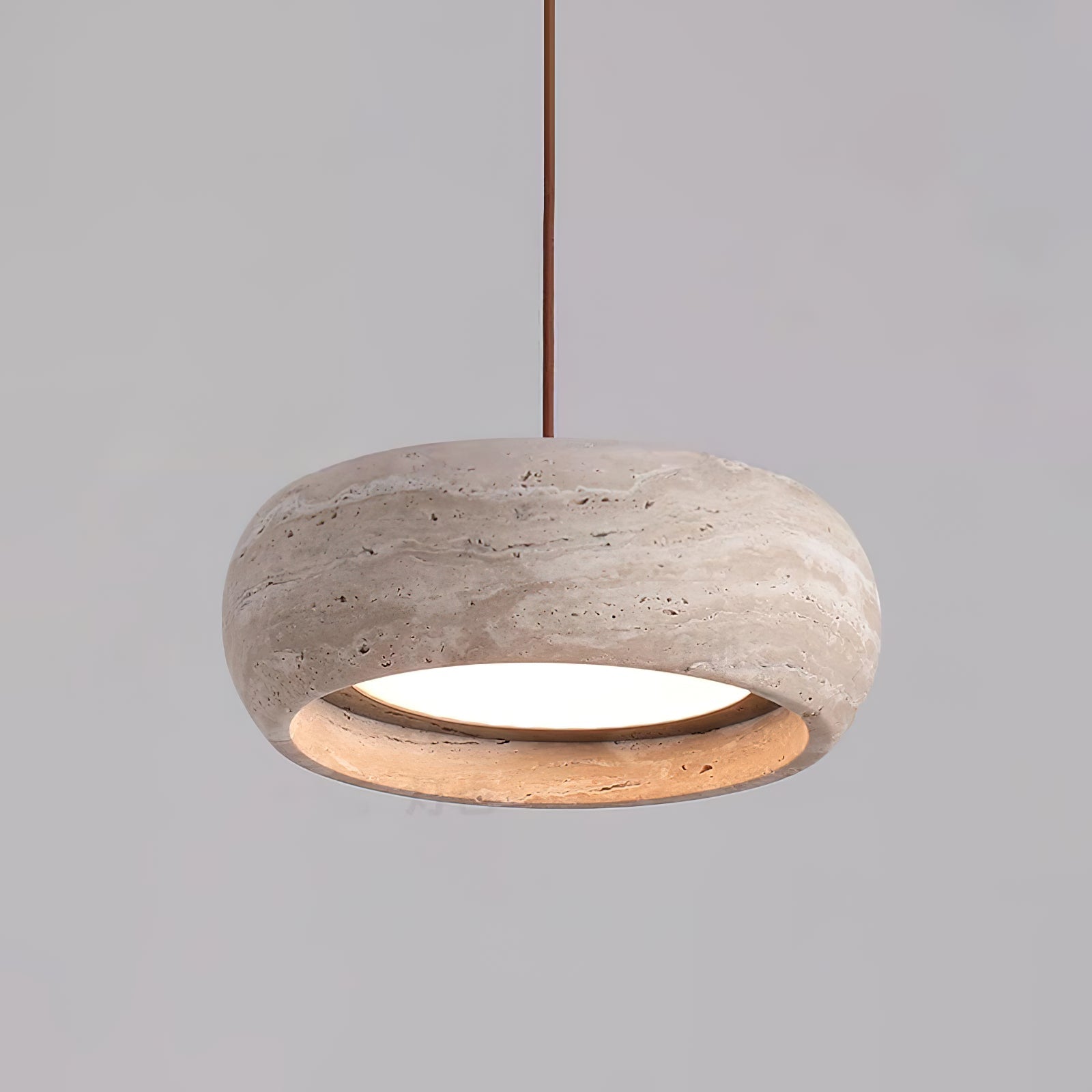 Eurvaran Modern Minimalist Drum Travertine Pendant Lamp - Letslighting