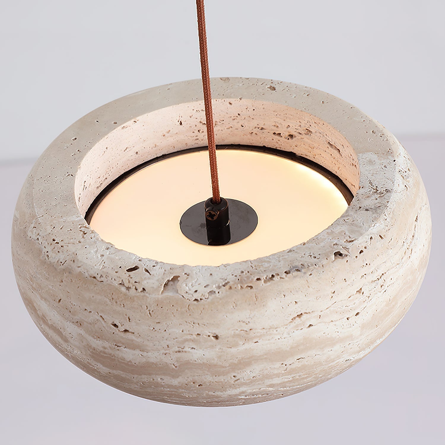 Eurvaran Modern Minimalist Drum Travertine Pendant Lamp - Letslighting