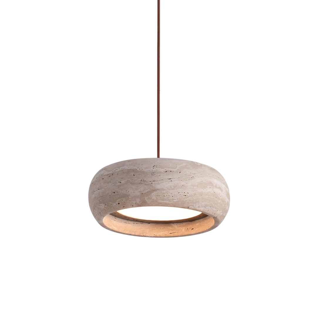 Eurvaran Modern Minimalist Drum Travertine Pendant Lamp - Letslighting