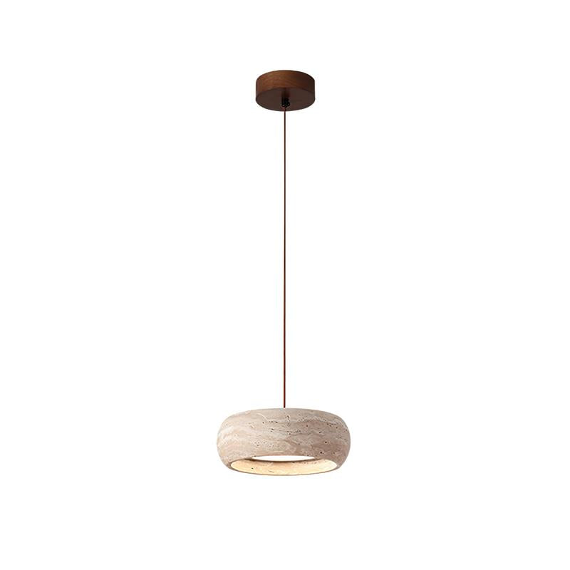 Eurvaran Modern Minimalist Drum Travertine Pendant Lamp - Letslighting
