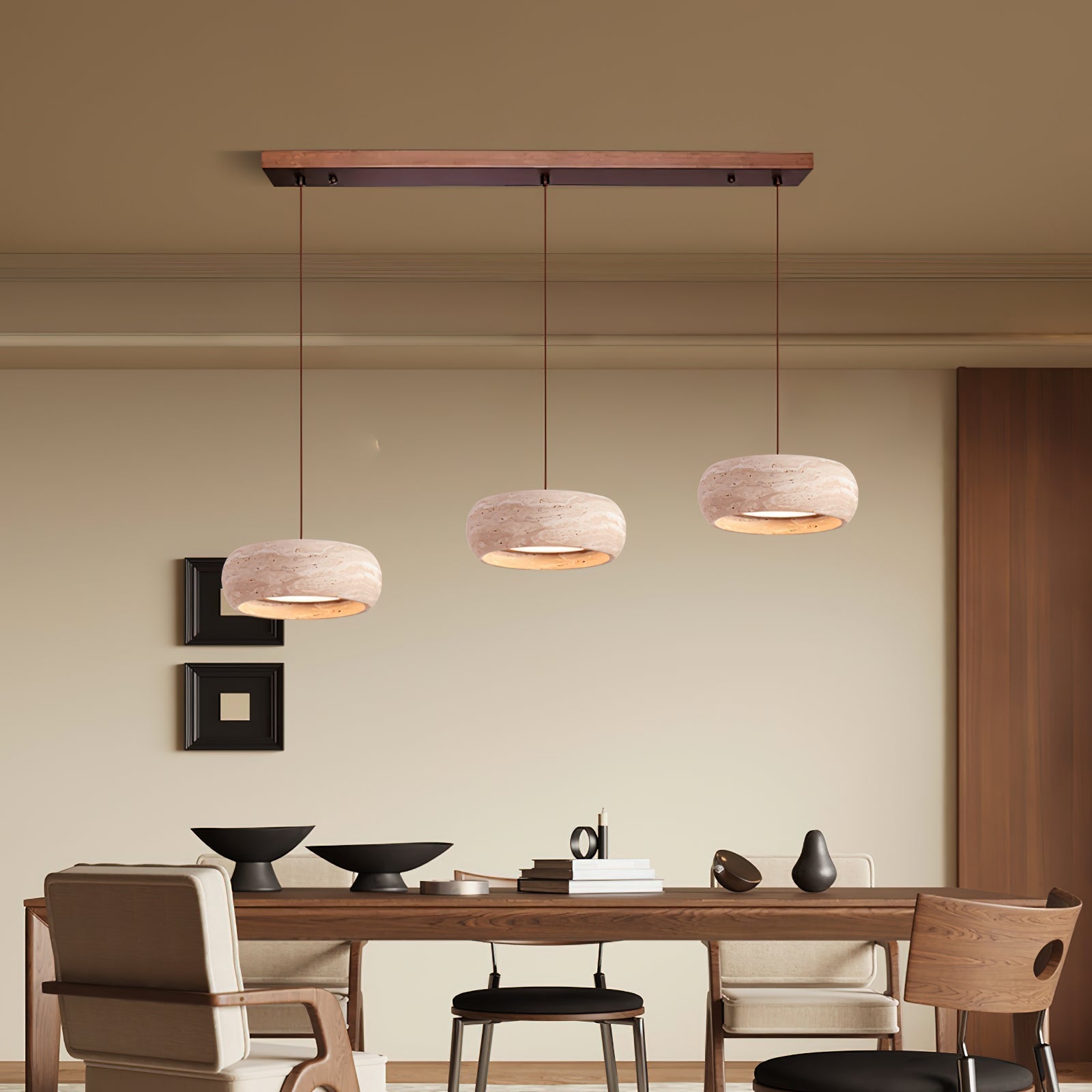 Eurvaran Modern Minimalist Drum Travertine Pendant Lamp - Letslighting