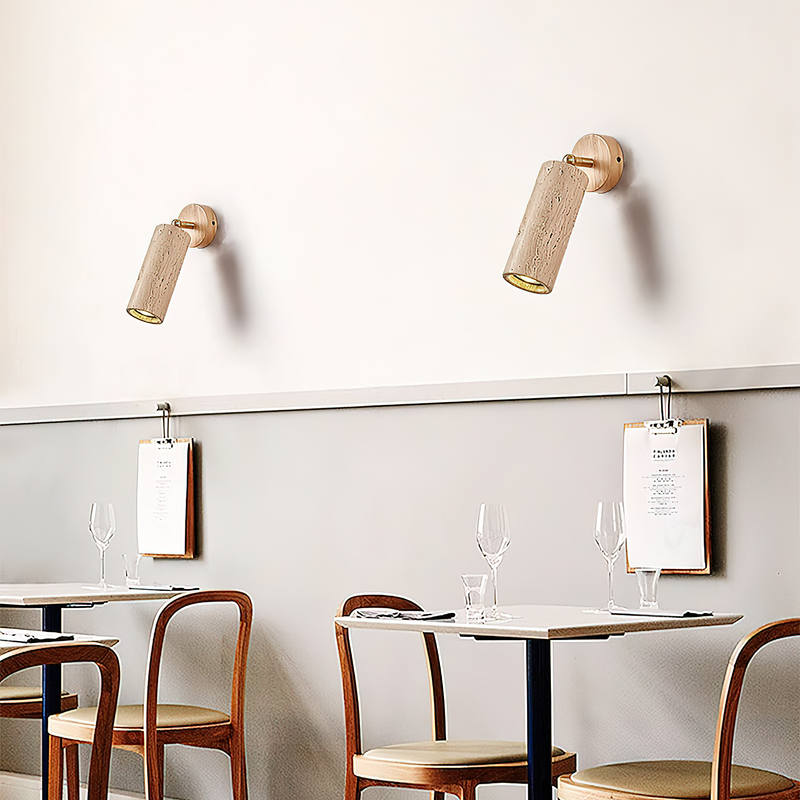 Arvararae Modern Minimalist Wooden Travertine Wall Lamp - Letslighting