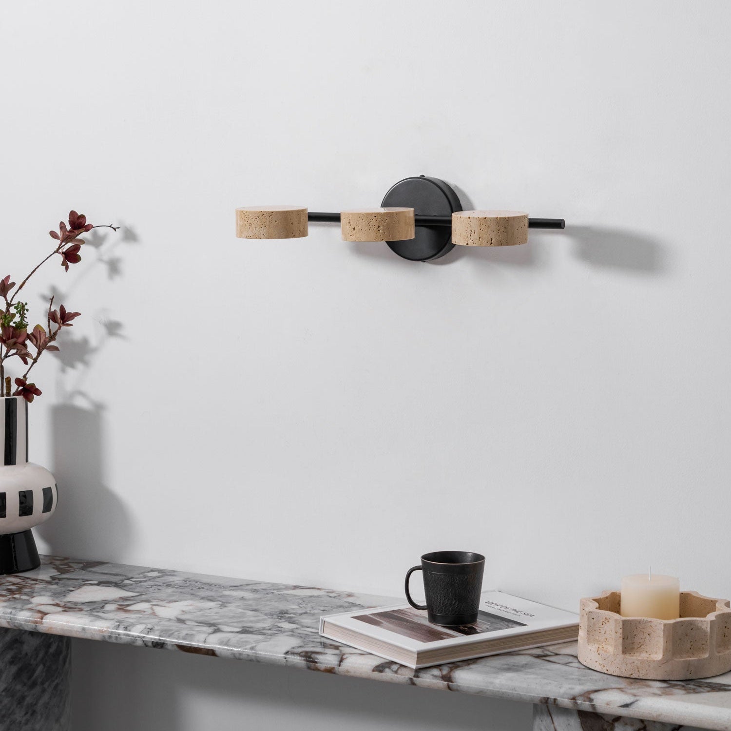 Ceshair Wall Light Multi Head Travertine Vanity Light - Neutralighting