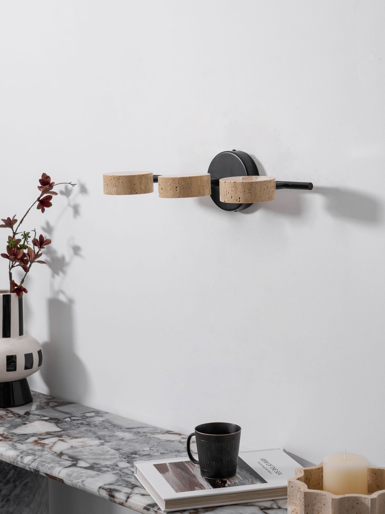 Ceshair Wall Light Multi Head Travertine Vanity Light - Neutralighting