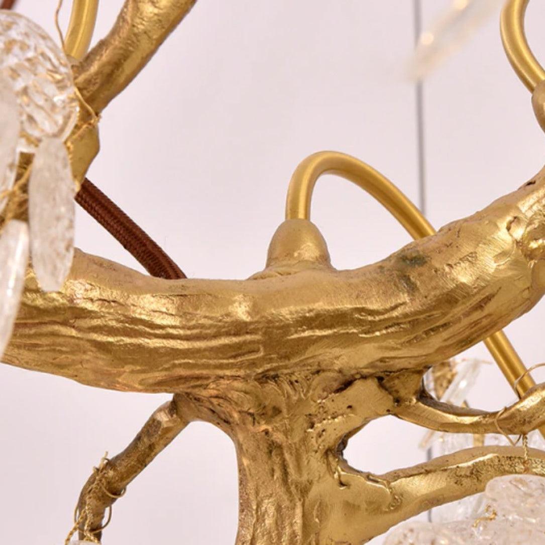 Abeleisa Tree Branch Staircase Brass Crystal Chandelier - Blowlighting