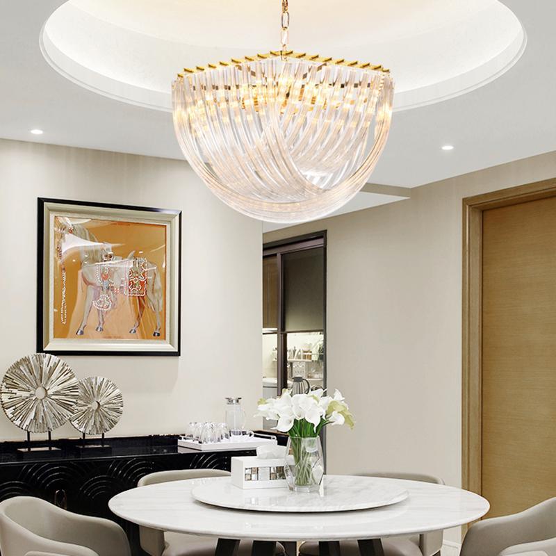 Aurora Chandelier Clear Curved Tiered - Blowlighting
