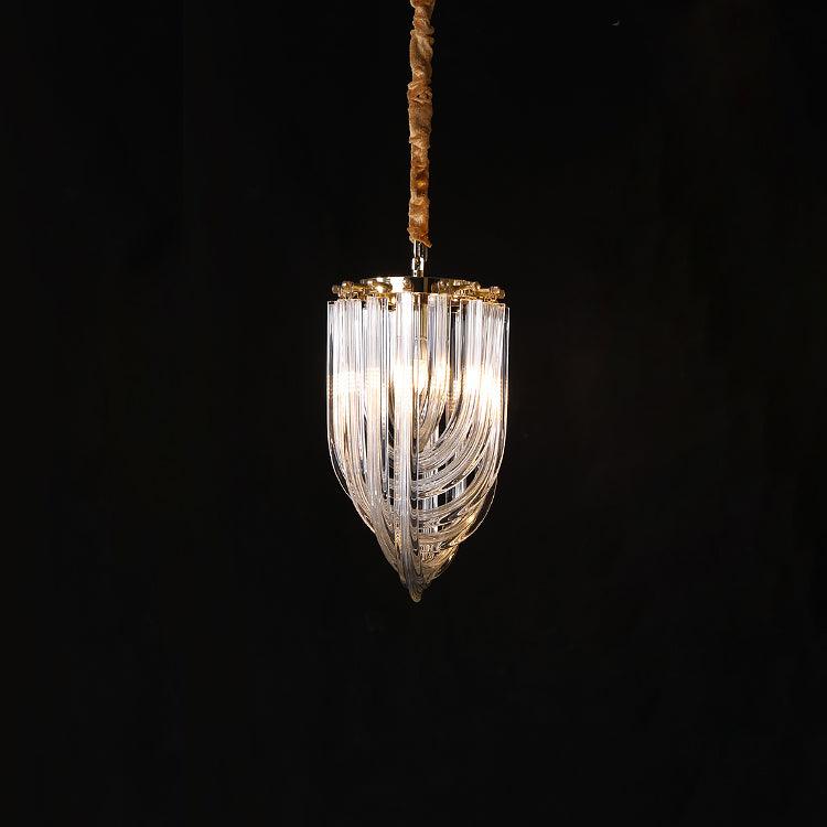 Aurora Chandelier Clear Curved Tiered - Blowlighting