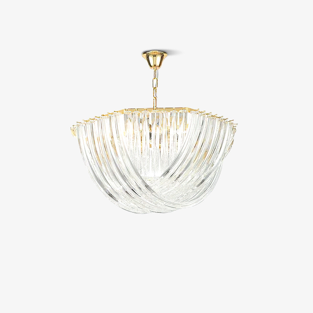 Aurora Chandelier Clear Curved Tiered - Blowlighting