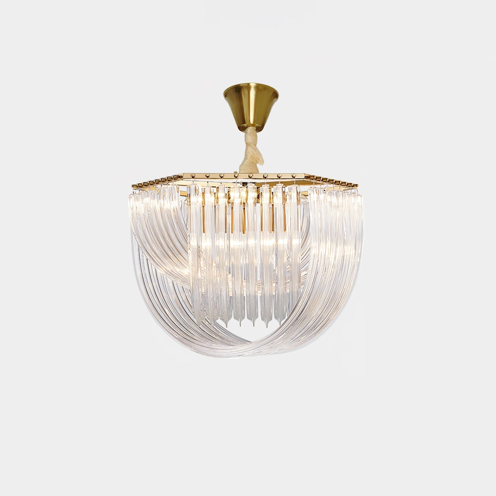 Aurora Chandelier Clear Curved Tiered - Blowlighting