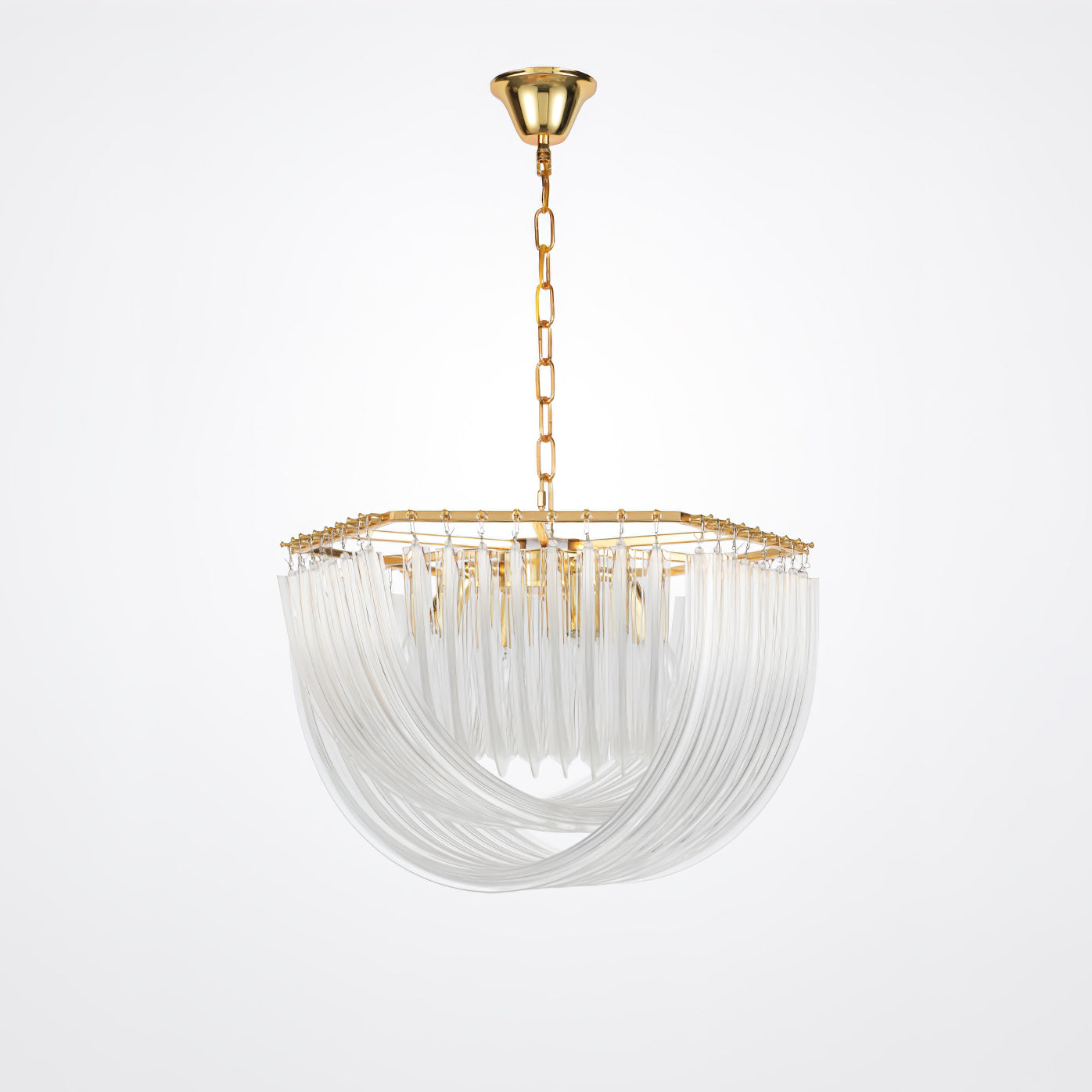 Aurora Chandelier Clear Curved Tiered - Blowlighting