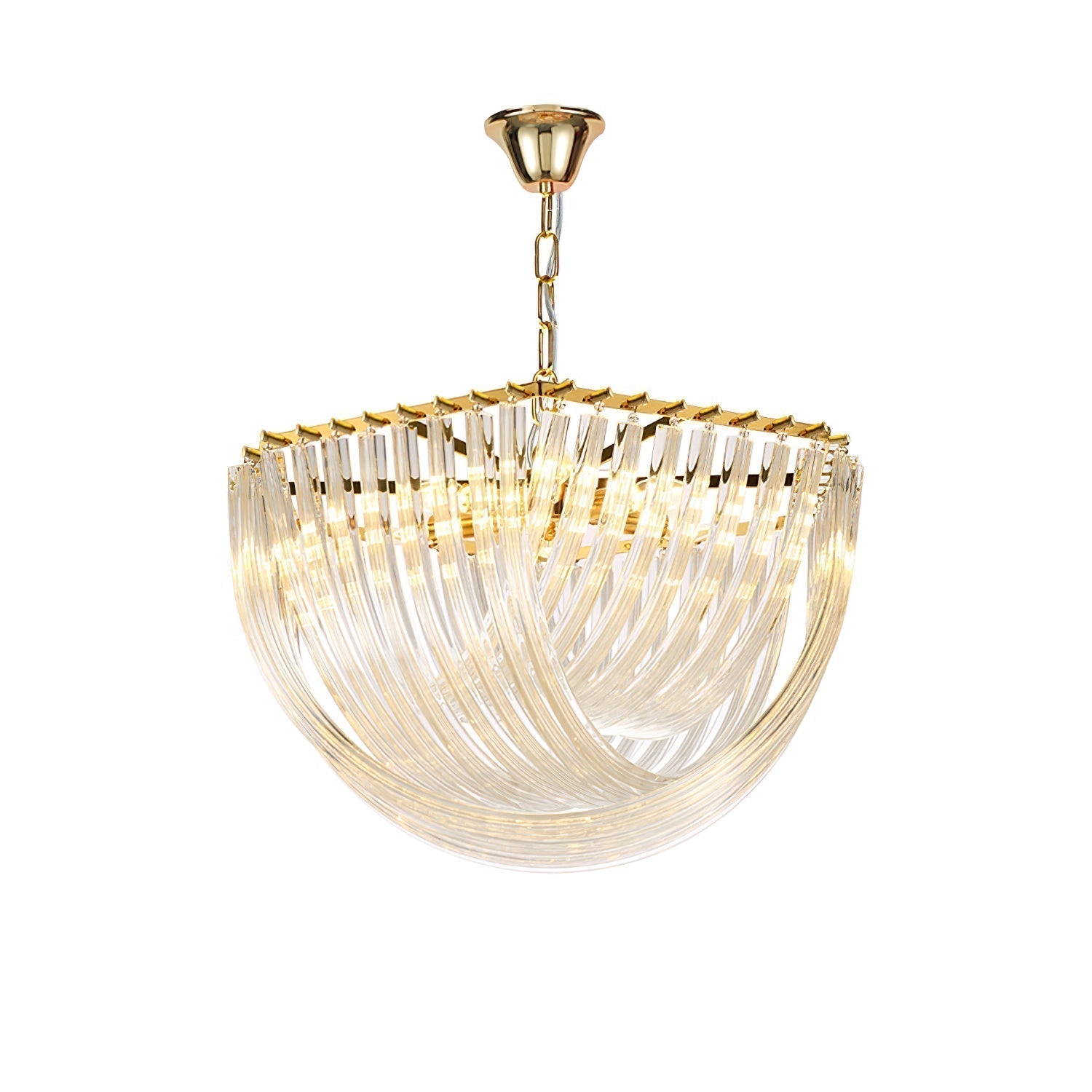 Aurora Chandelier Clear Curved Tiered - Blowlighting
