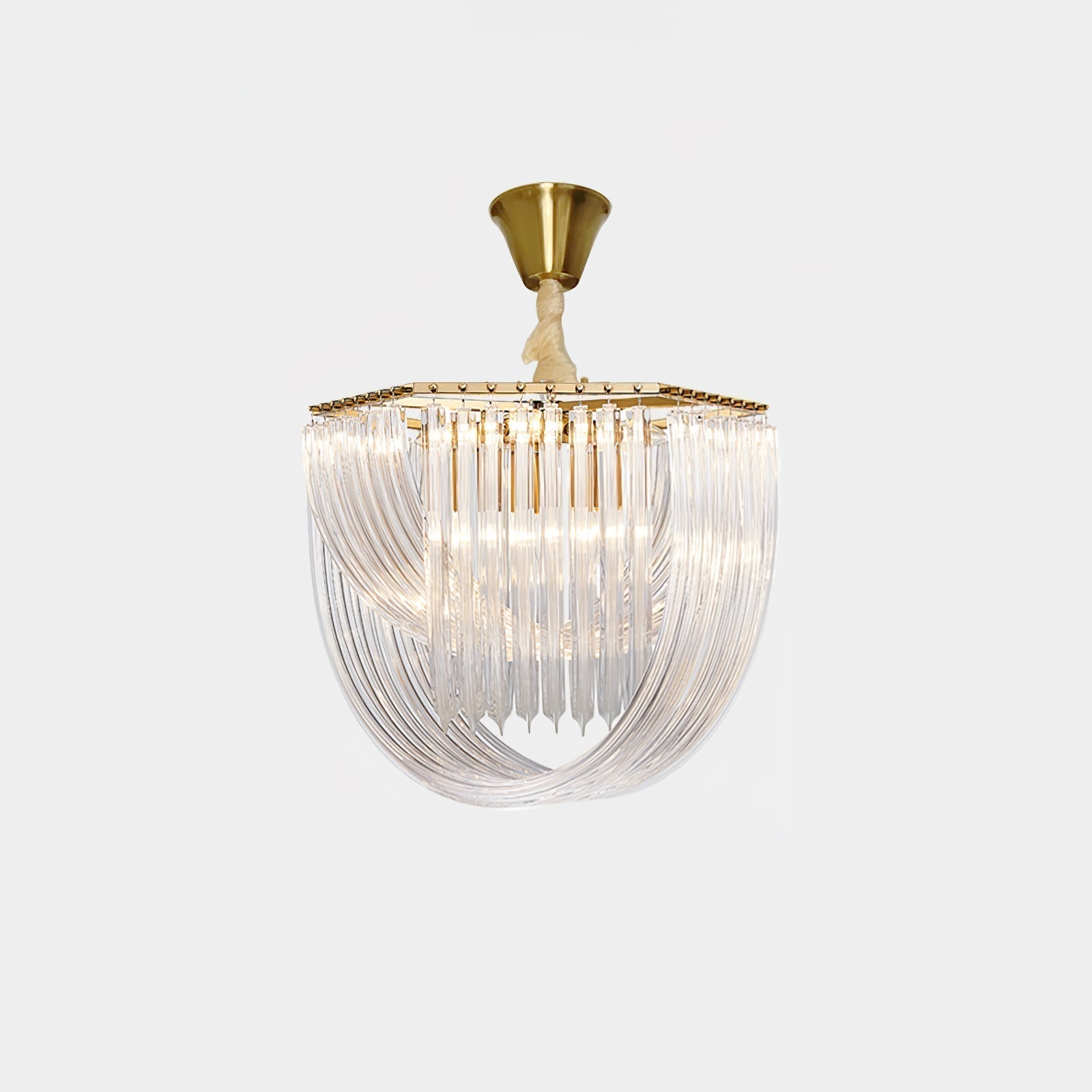 Aurora Chandelier Clear Curved Tiered - Blowlighting