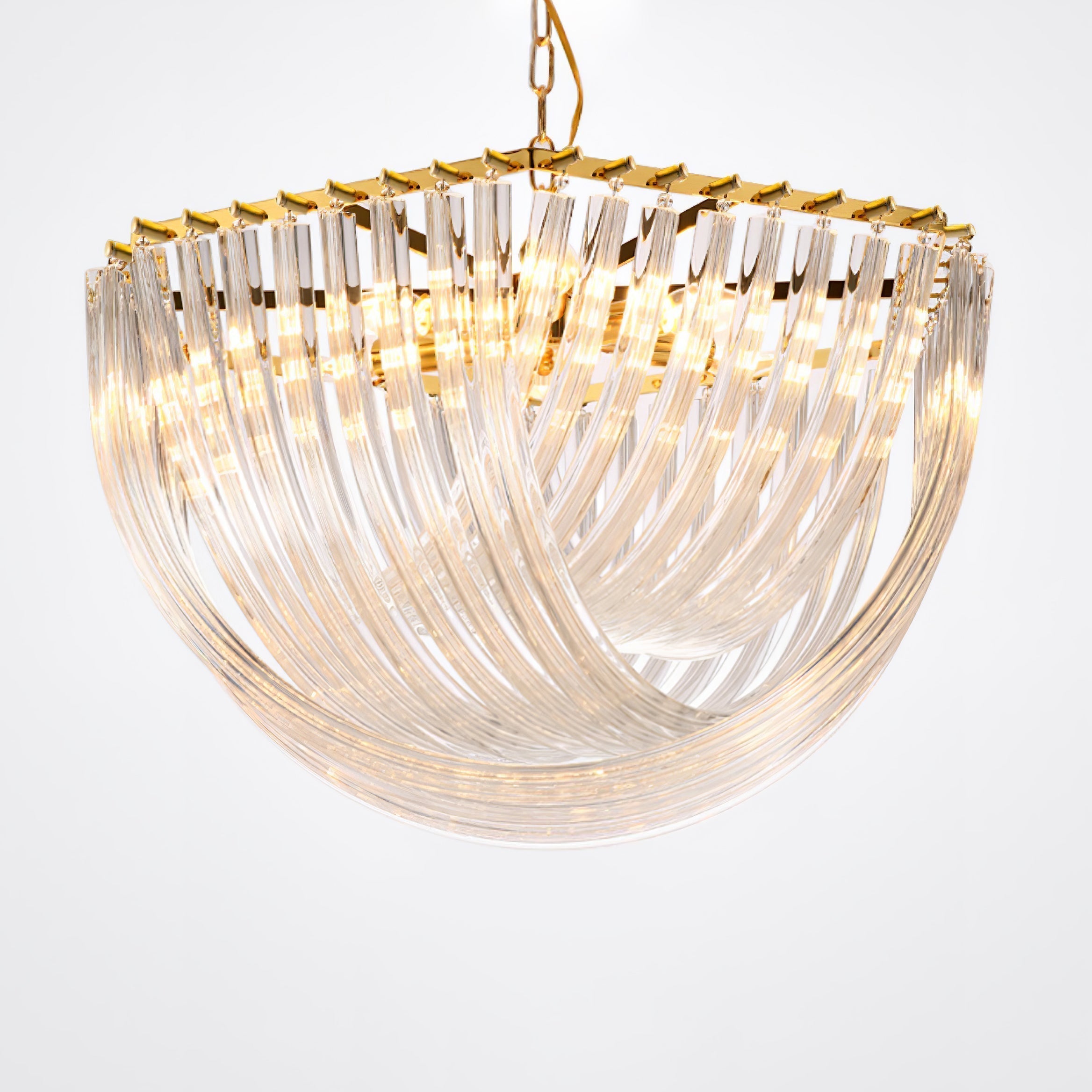 Aurora Chandelier Clear Curved Tiered - Blowlighting