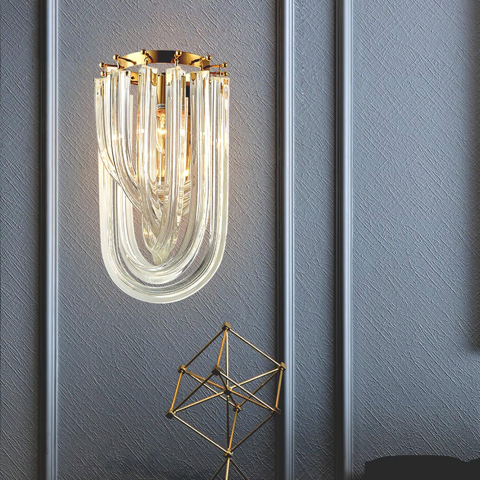 Aurora Wall Lamp Trevi Murano Glass Gold Modern Luxury - Neutralighting