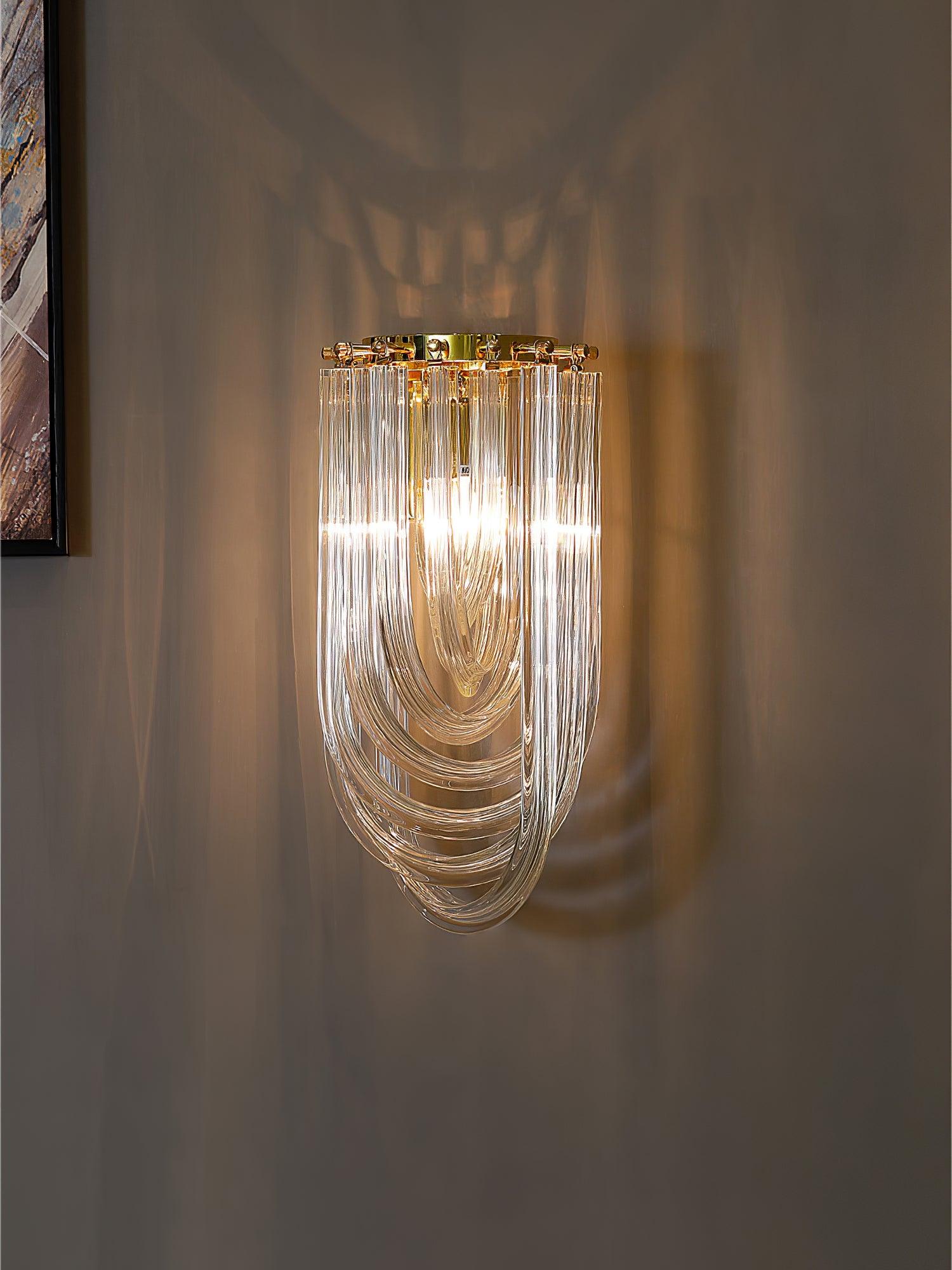 Aurora Wall Lamp Trevi Murano Glass Gold Modern Luxury - Neutralighting