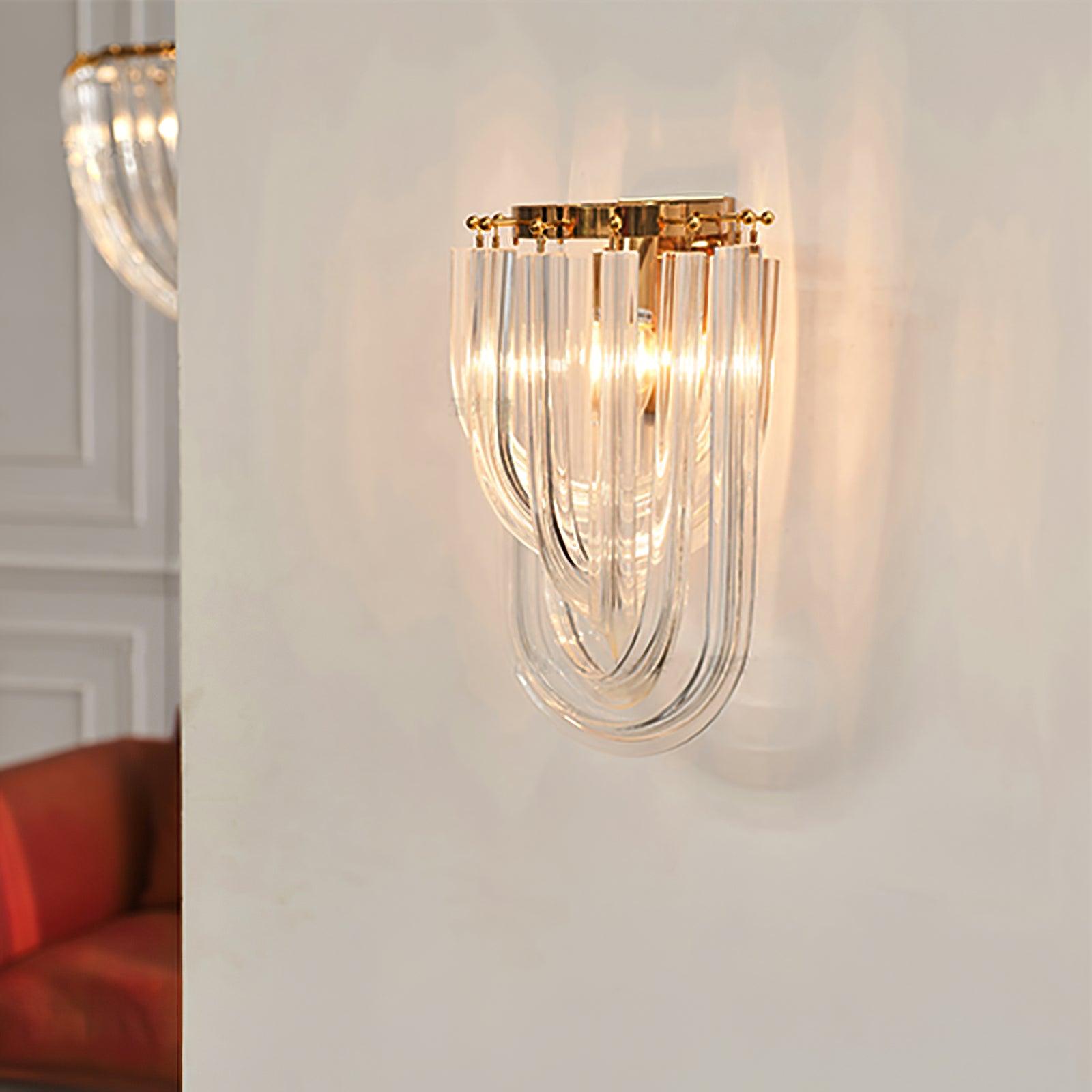 Aurora Wall Lamp Trevi Murano Glass Gold Modern Luxury - Neutralighting