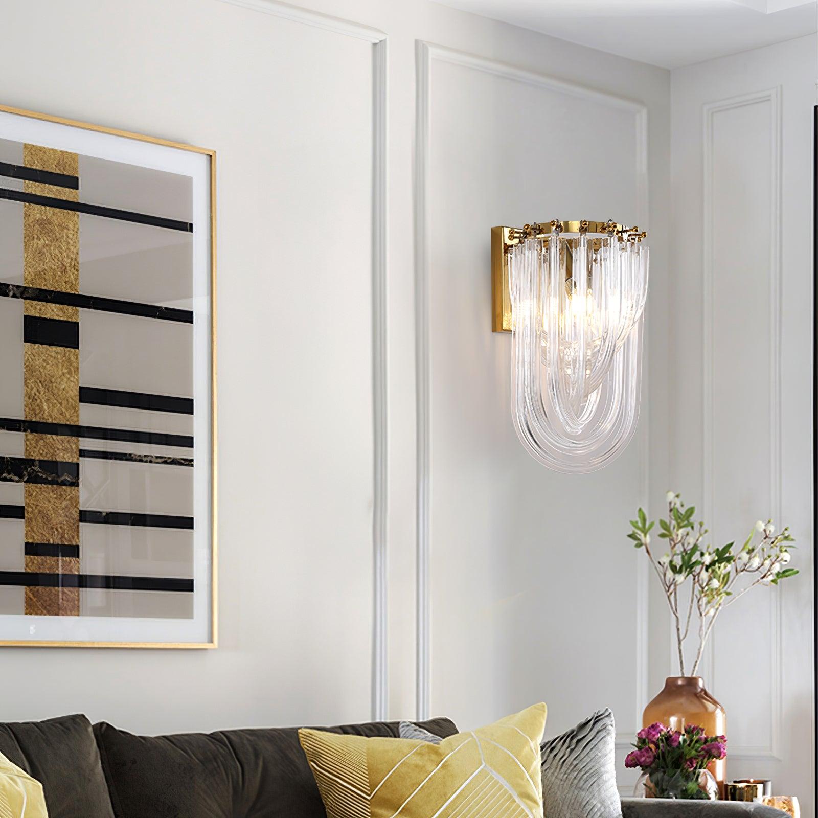 Aurora Wall Lamp Trevi Murano Glass Gold Modern Luxury - Neutralighting